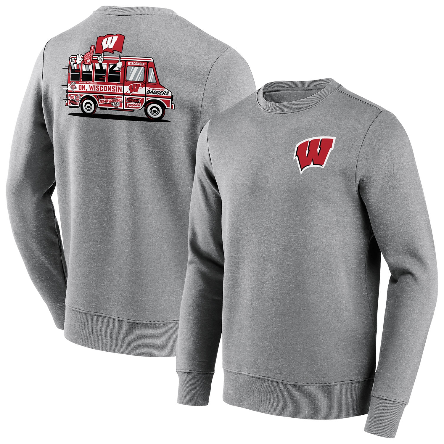 Wisconsin Badgers Welcome to Madison Crew Sweatshirt Grau