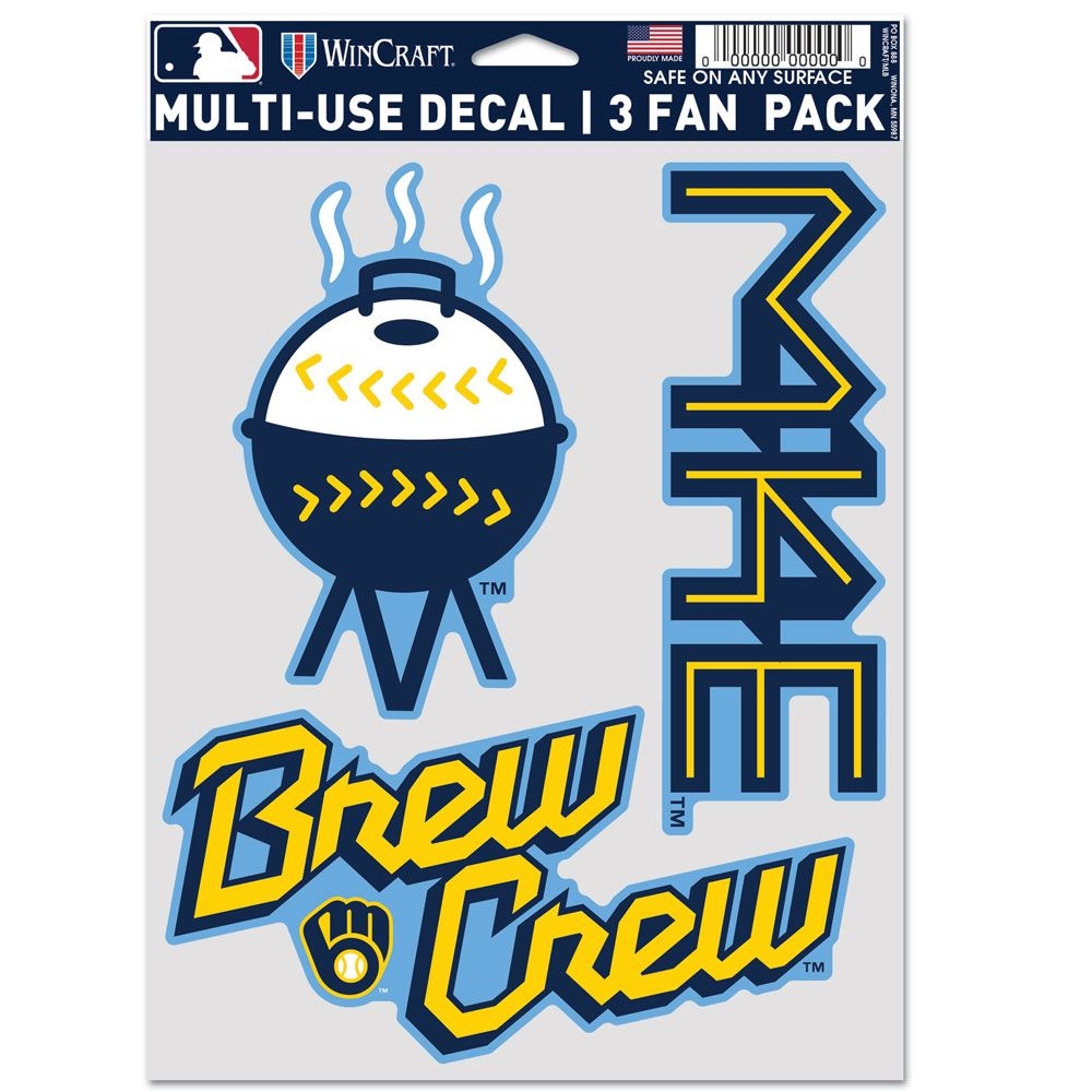 Milwaukee Brewers City Connect Multi-Use MLB Aufkleber-Set (3 Stk.)