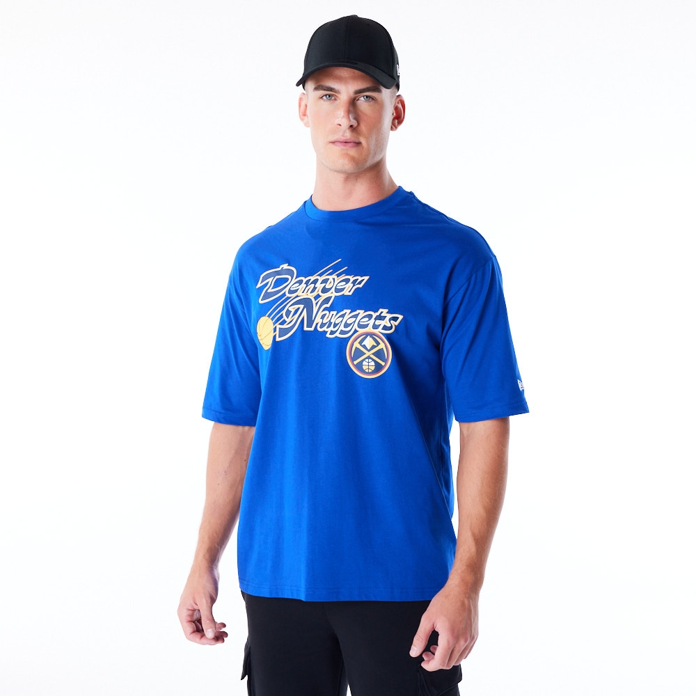 Denver Nuggets Script New Era Oversized NBA T-Shirt Blue