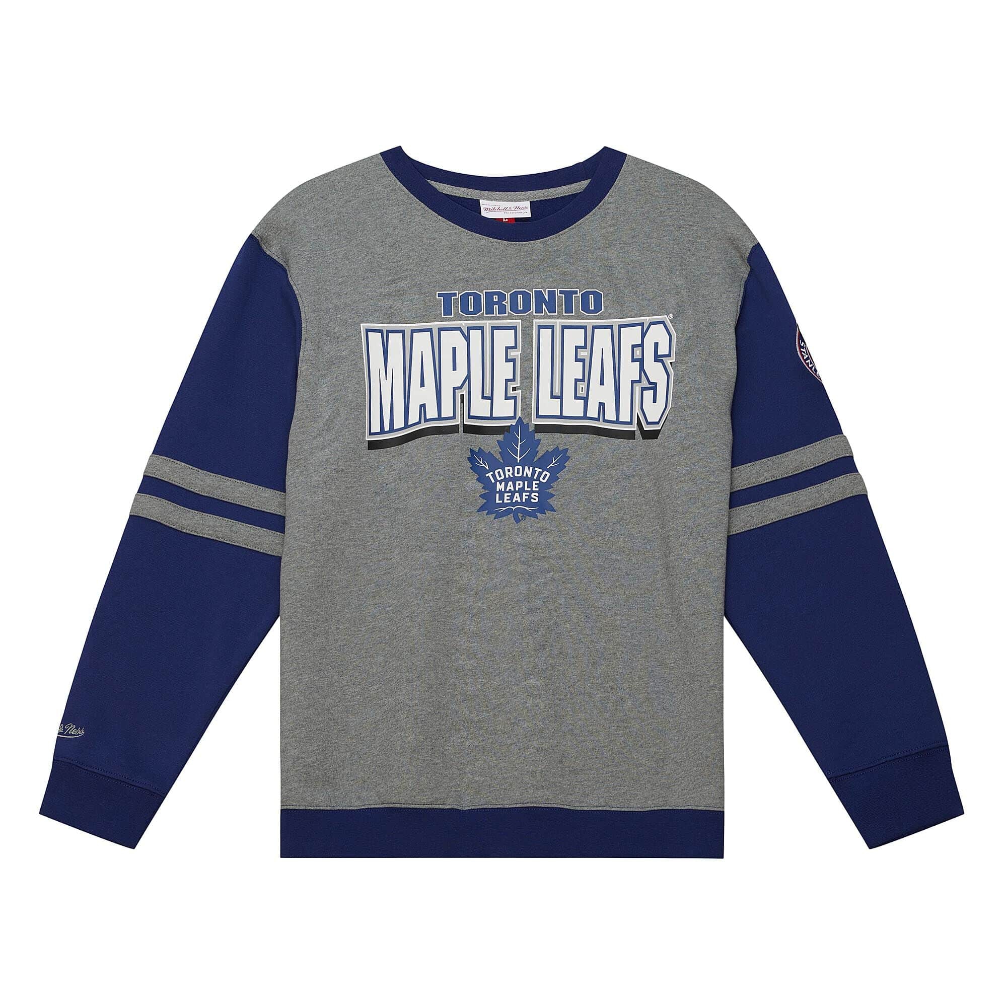 Toronto Maple Leafs All Over Mitchell & Ness NHL Crew Fleece Pullover