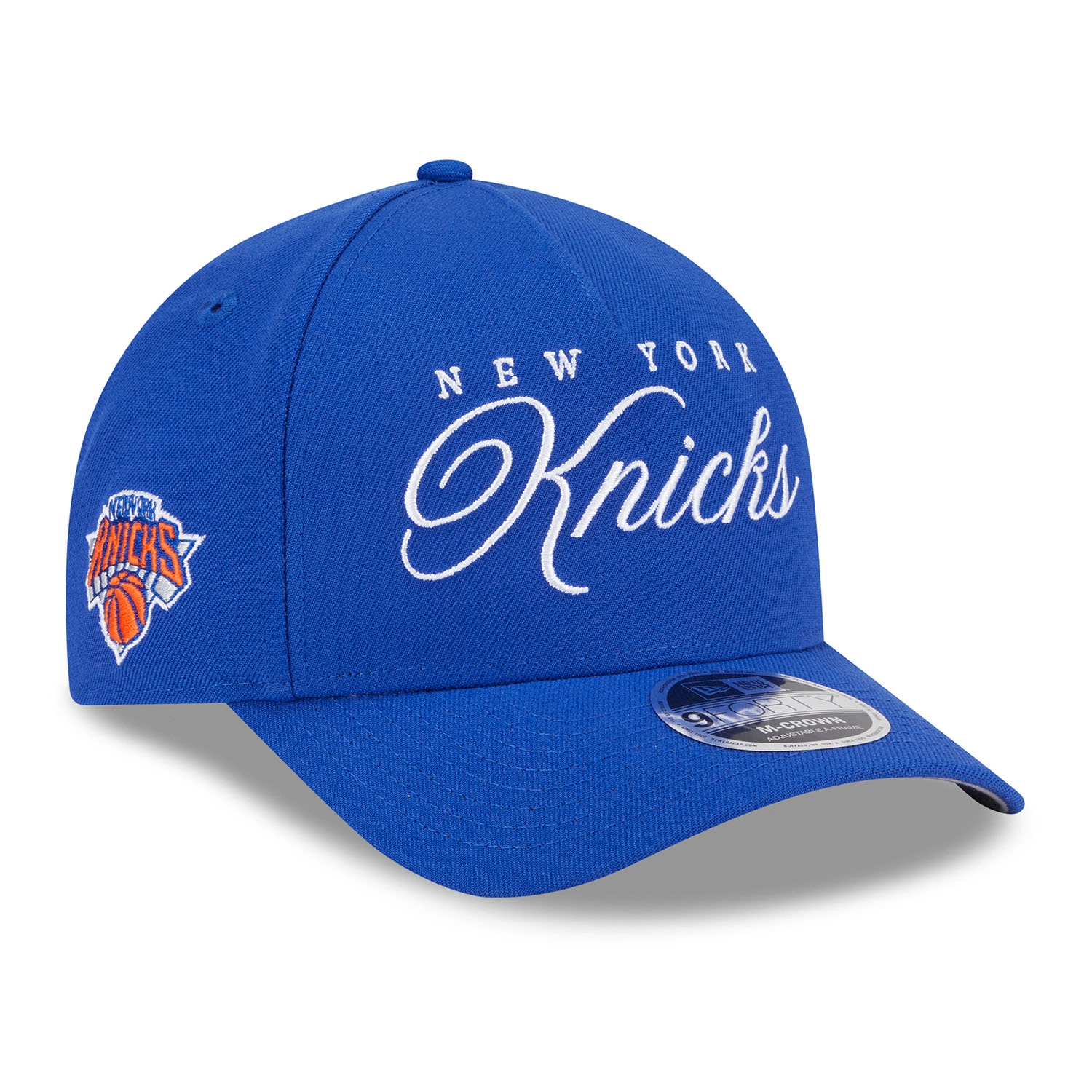 New York Knicks 2025 NBA Draft 9FORTY M-Crown A-Frame Snapback Cap Blau