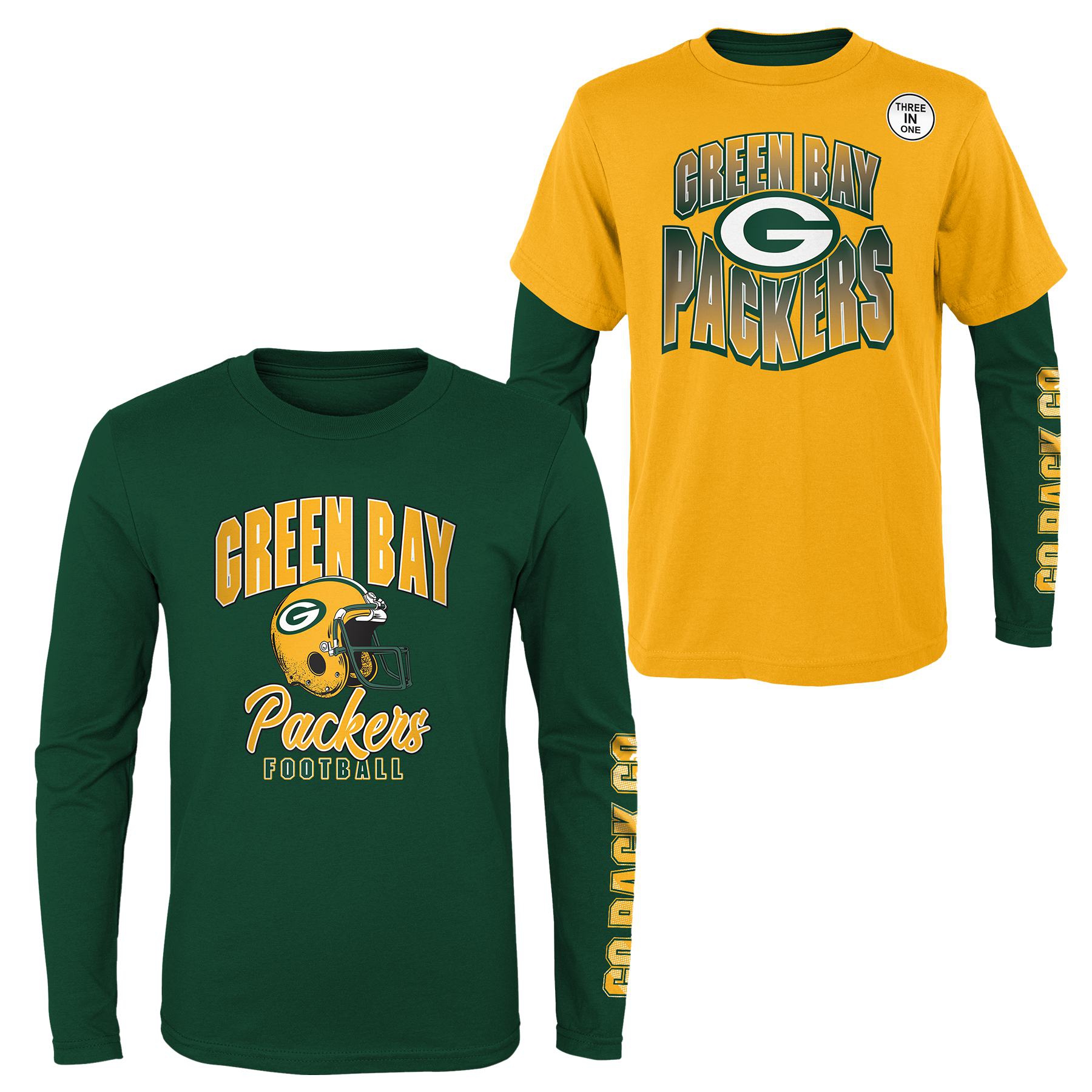 Green Bay Packers Game Day 3-in-1 Combo NFL Shirt (YOUTH)