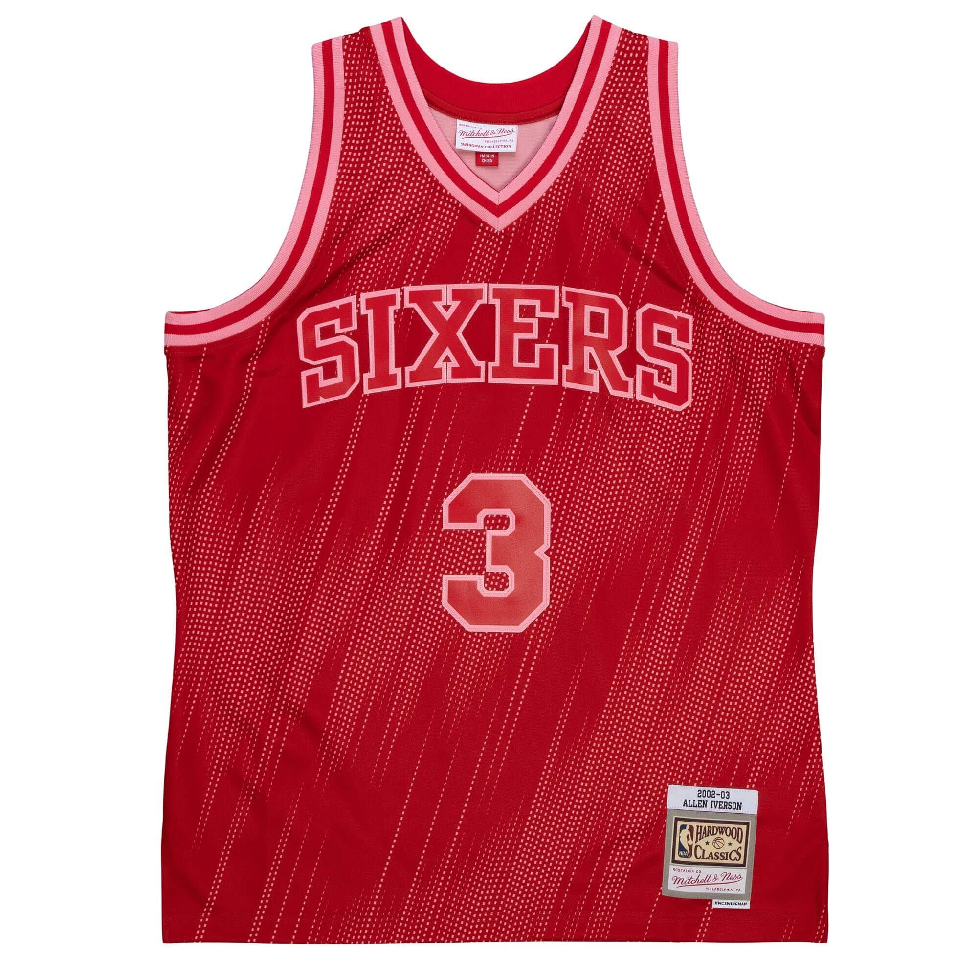 Allen Iverson #3 Philadelphia 76ers Monochrome Mitchell & Ness Swingman NBA Trikot Rot