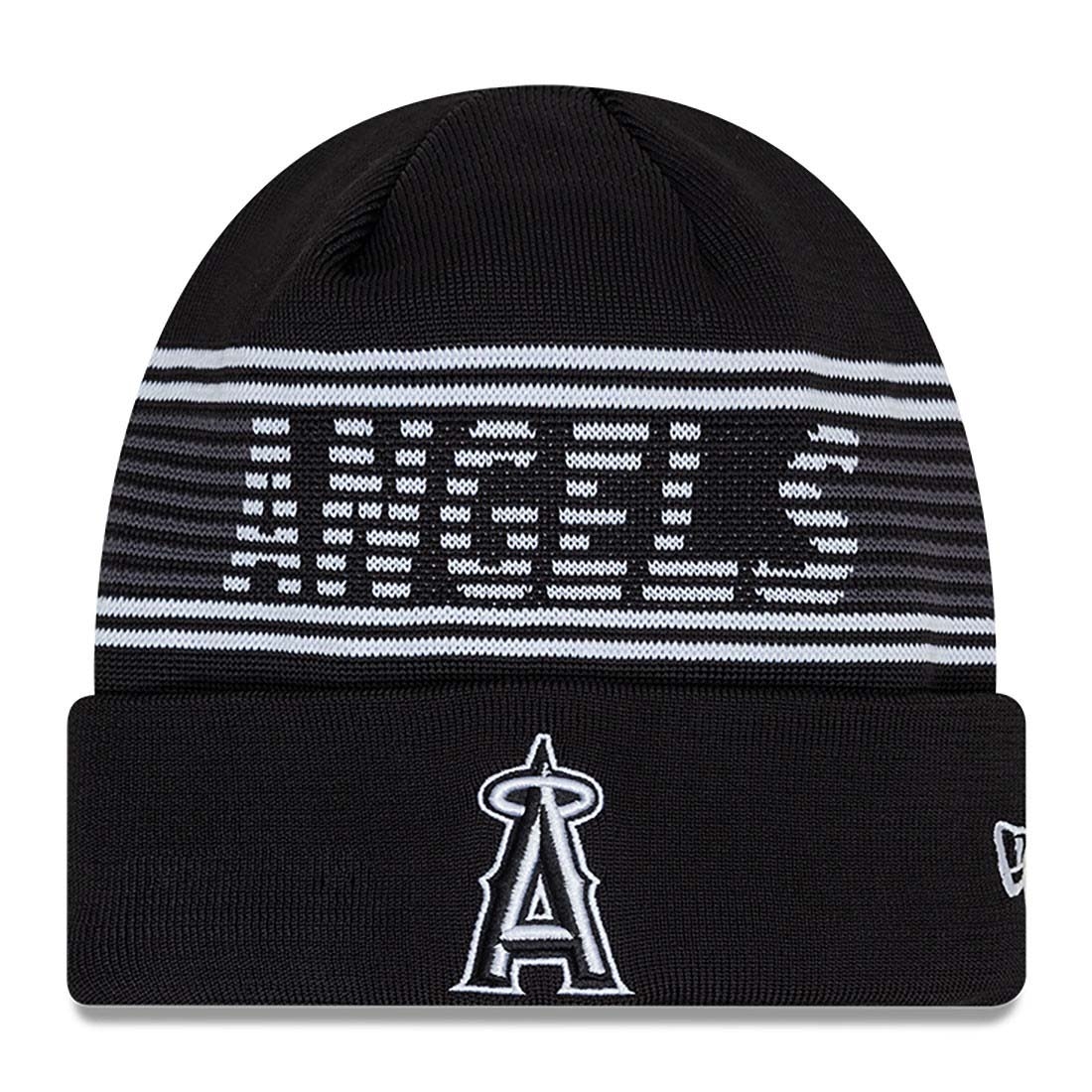 Los Angeles Angels Black Colorway 2024 MLB Clubhouse New Era Beanie Wintermütze