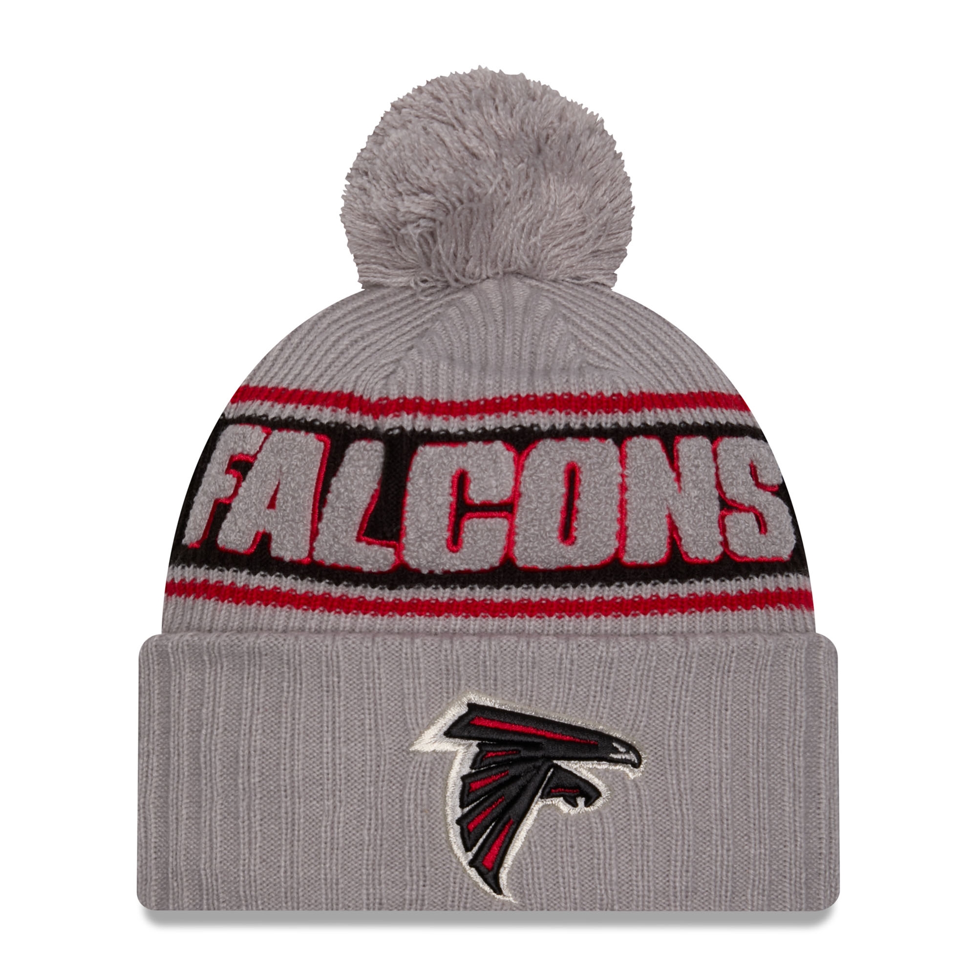 Atlanta Falcons 2024 NFL Sideline New Era Sport Knit Wintermütze Grau