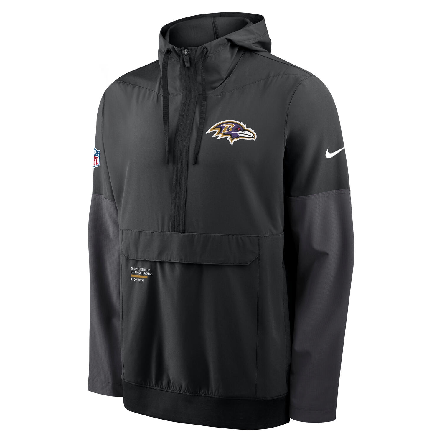Baltimore Ravens Nike Sideline Half-Zip Anorak NFL Jacke Schwarz