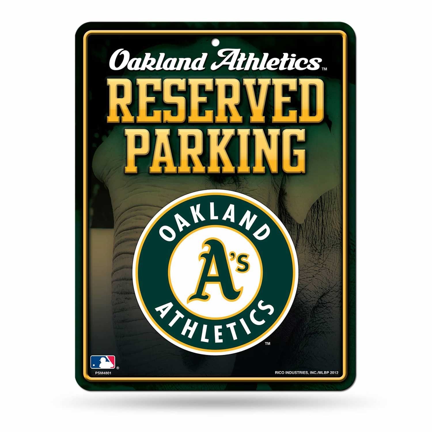 Oakland Athletics Reserved Parking MLB Metal Sign