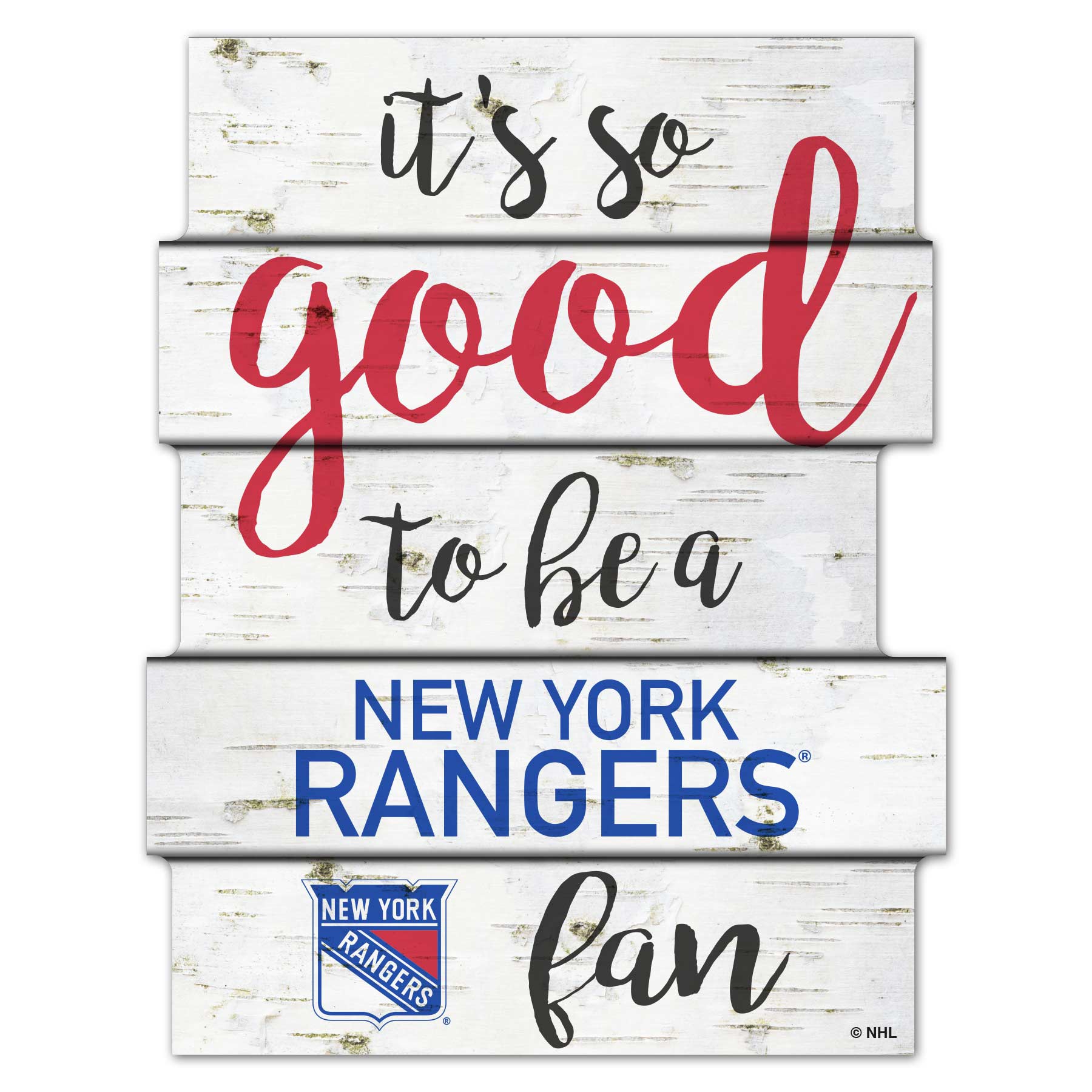 New York Rangers Birchwood NHL Wood Sign