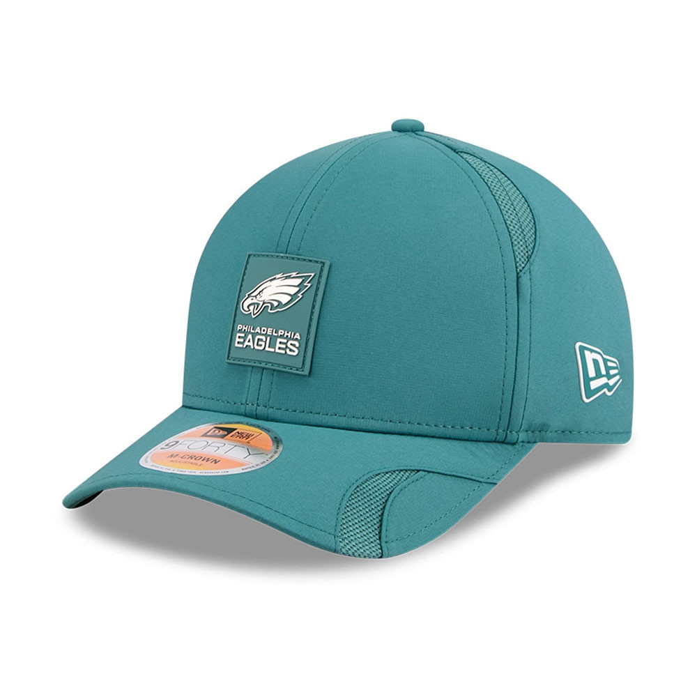 Philadelphia Eagles 2025 NFL On-Field Sideline 9FORTY M-Crown Snapback Cap Grün