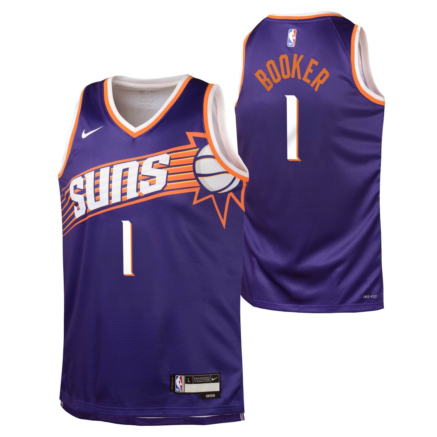 Devin Booker #1 Phoenix Suns Nike Swingman NBA Trikot Lila (YOUTH)