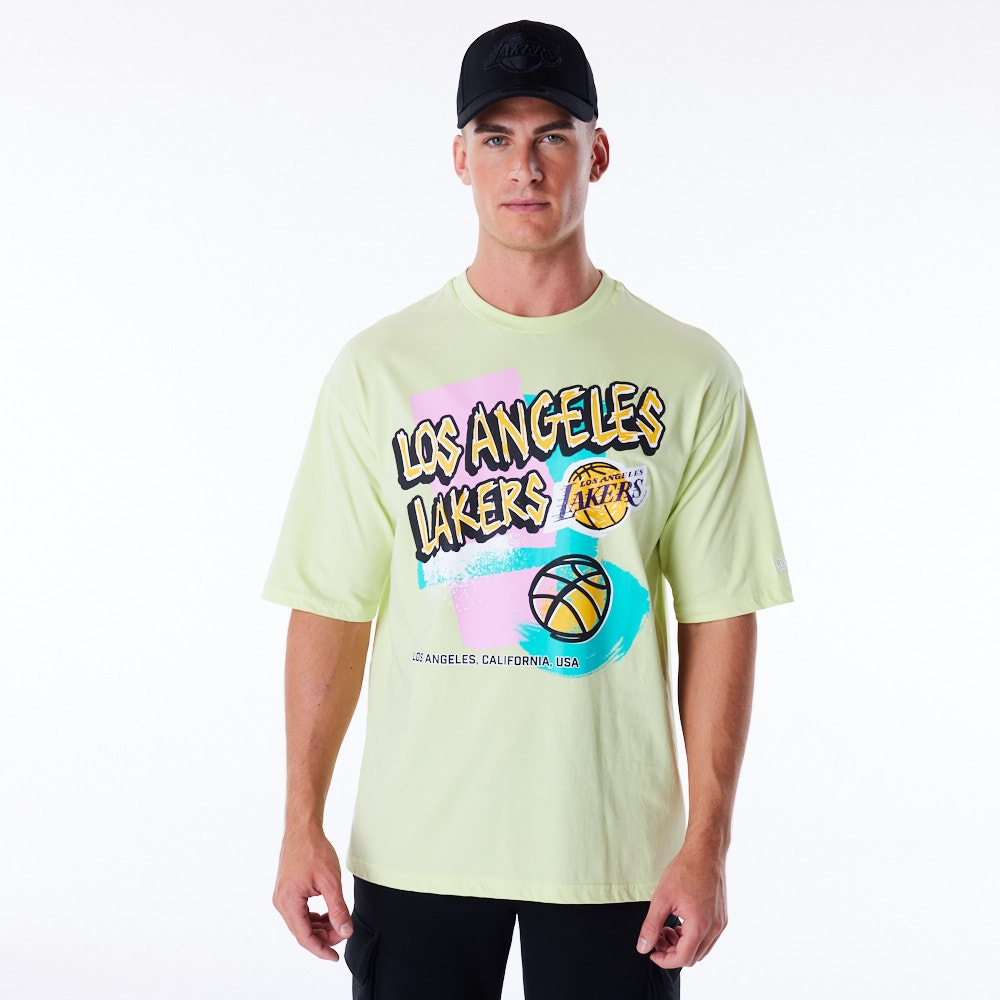 Los Angeles Lakers Retro New Era Oversized NBA T-Shirt Gelb