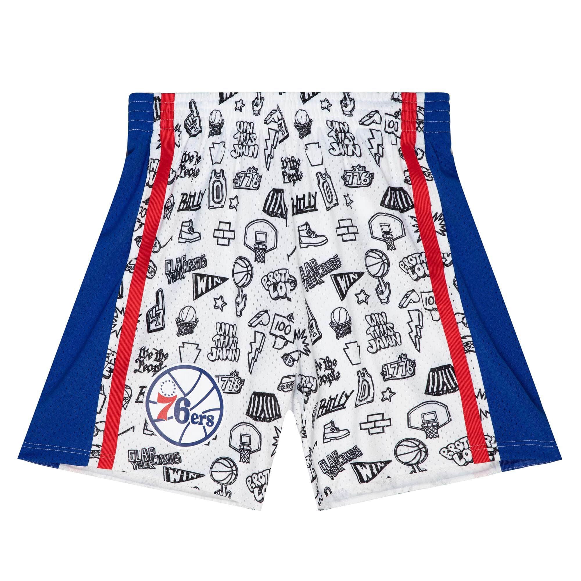 Philadelphia 76ers Doodle Mitchell & Ness Swingman NBA Shorts