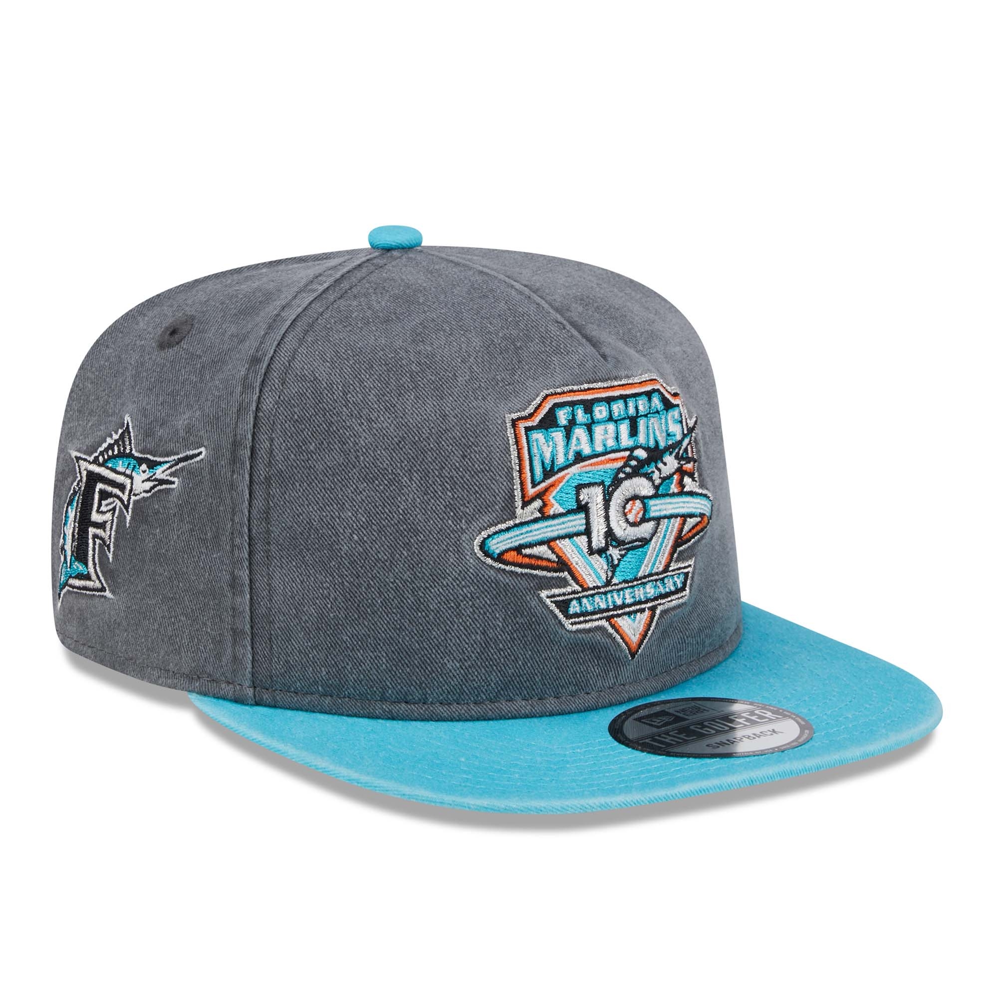 Miami Marlins 10th Anniversary Pigment Dyed New Era Golfer Snapback MLB Cap