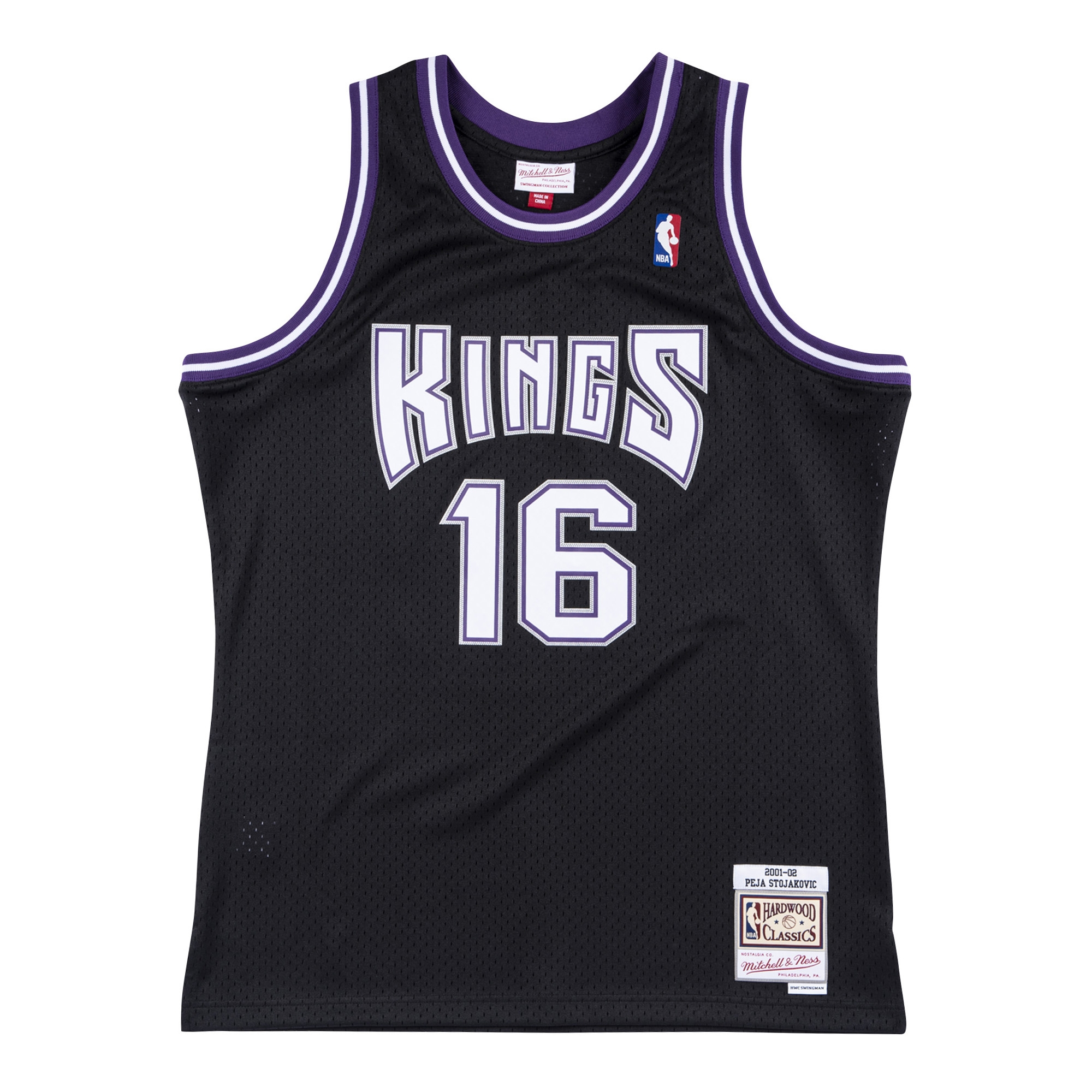 Predrag Stojaković #16 Sacramento Kings 2001-02 Swingman NBA Trikot Schwarz