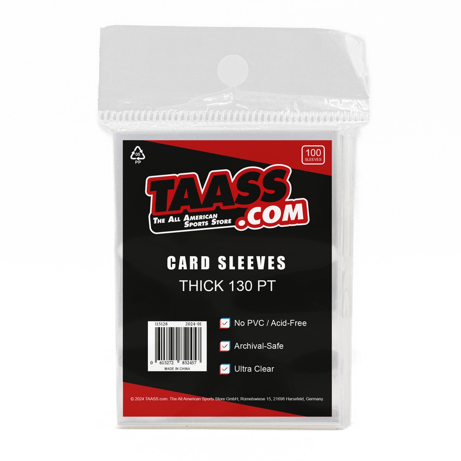 TAASS.com Card Sleeves - Thick 130 pt (100/Pack)