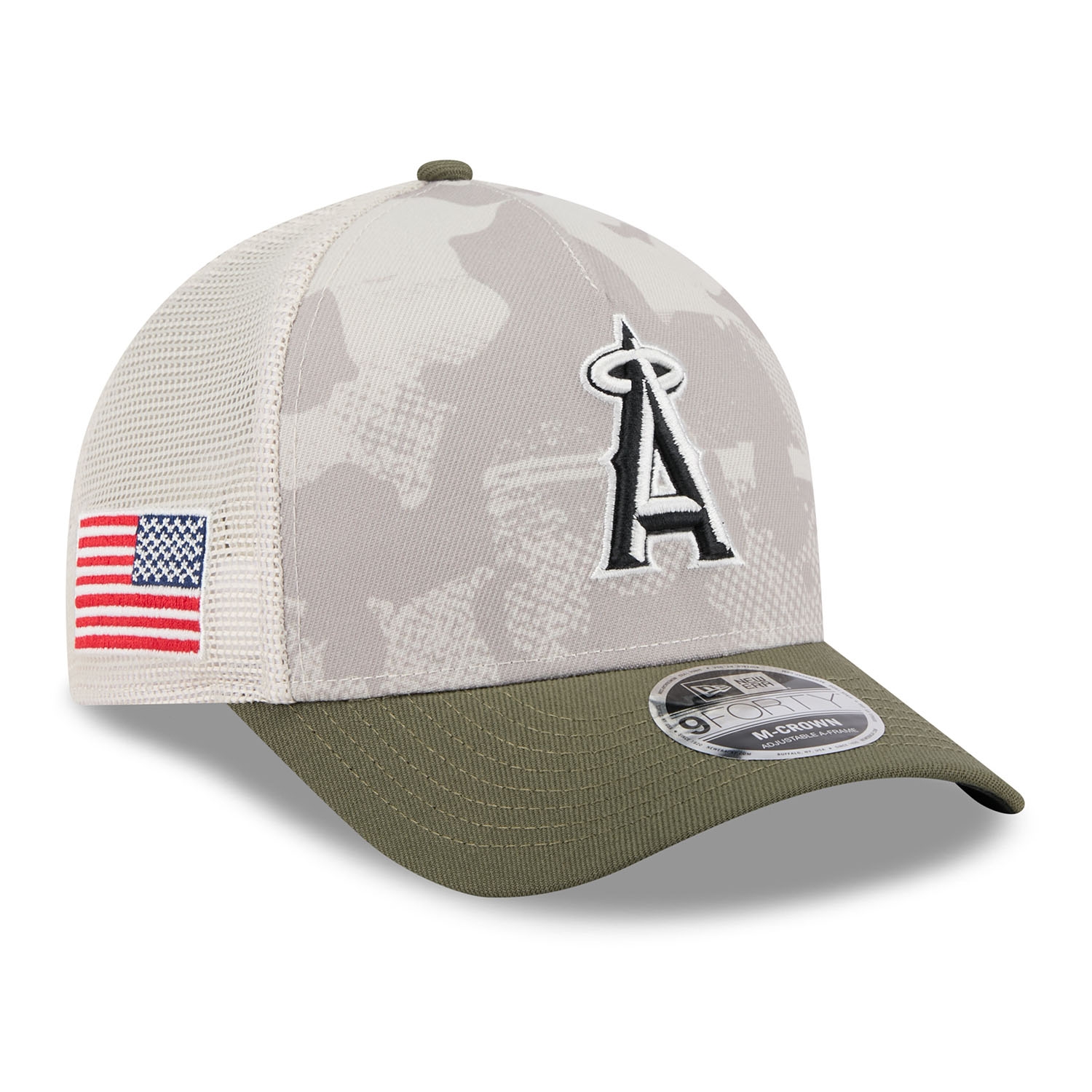 Los Angeles Angels 2025 MLB Armed Forces 9FORTY M-Crown A-Frame Snapback Cap