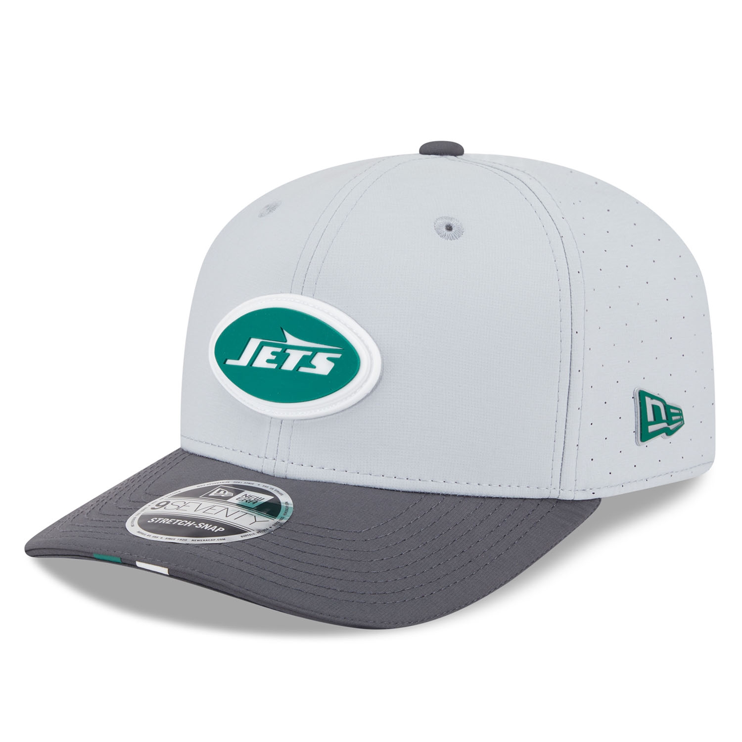 New York Jets 2025 NFL Training Camp New Era 9SEVENTY Stretch-Snap Cap CW Grau