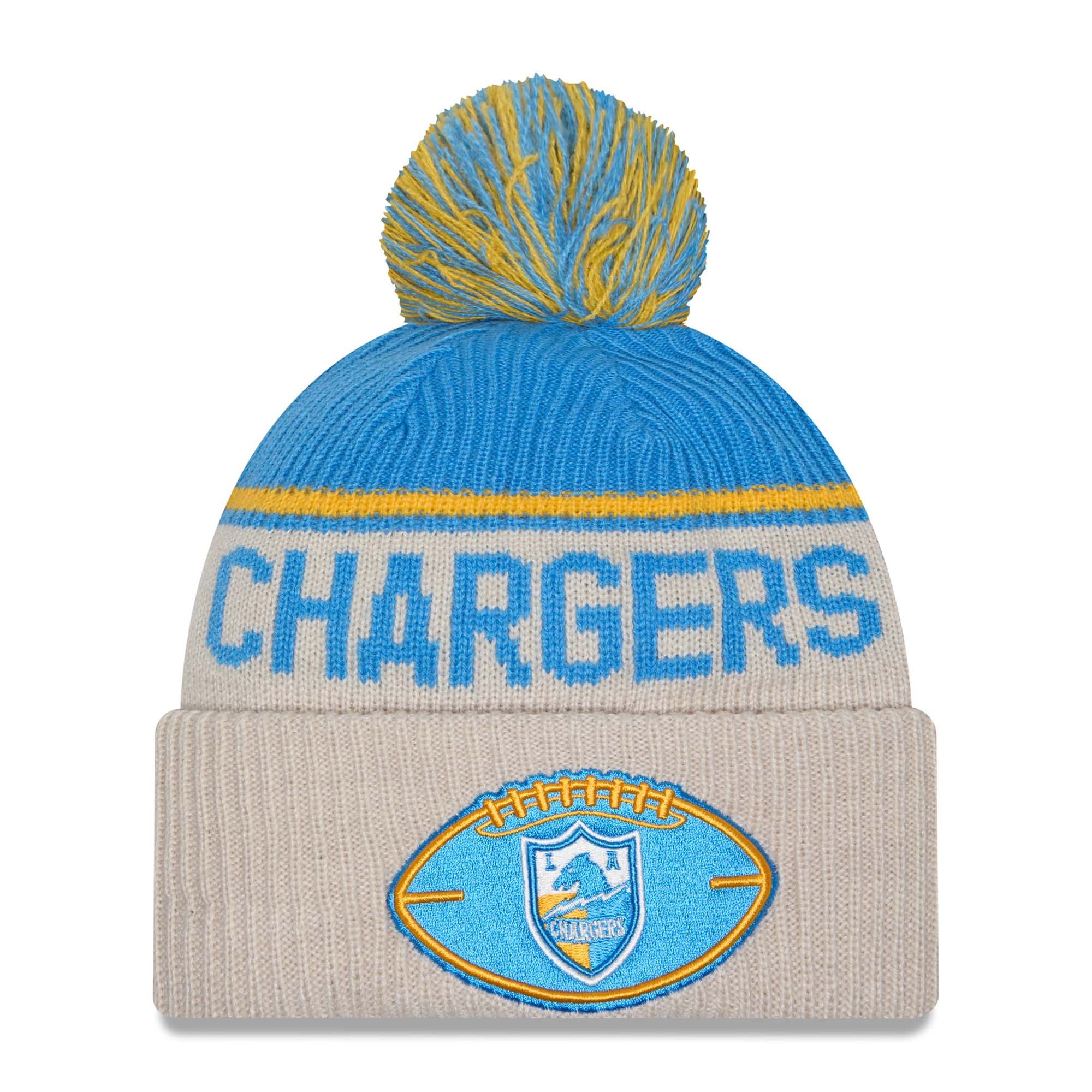 Los Angeles Chargers Historic 2024 NFL Sideline New Era Sport Knit Wintermütze