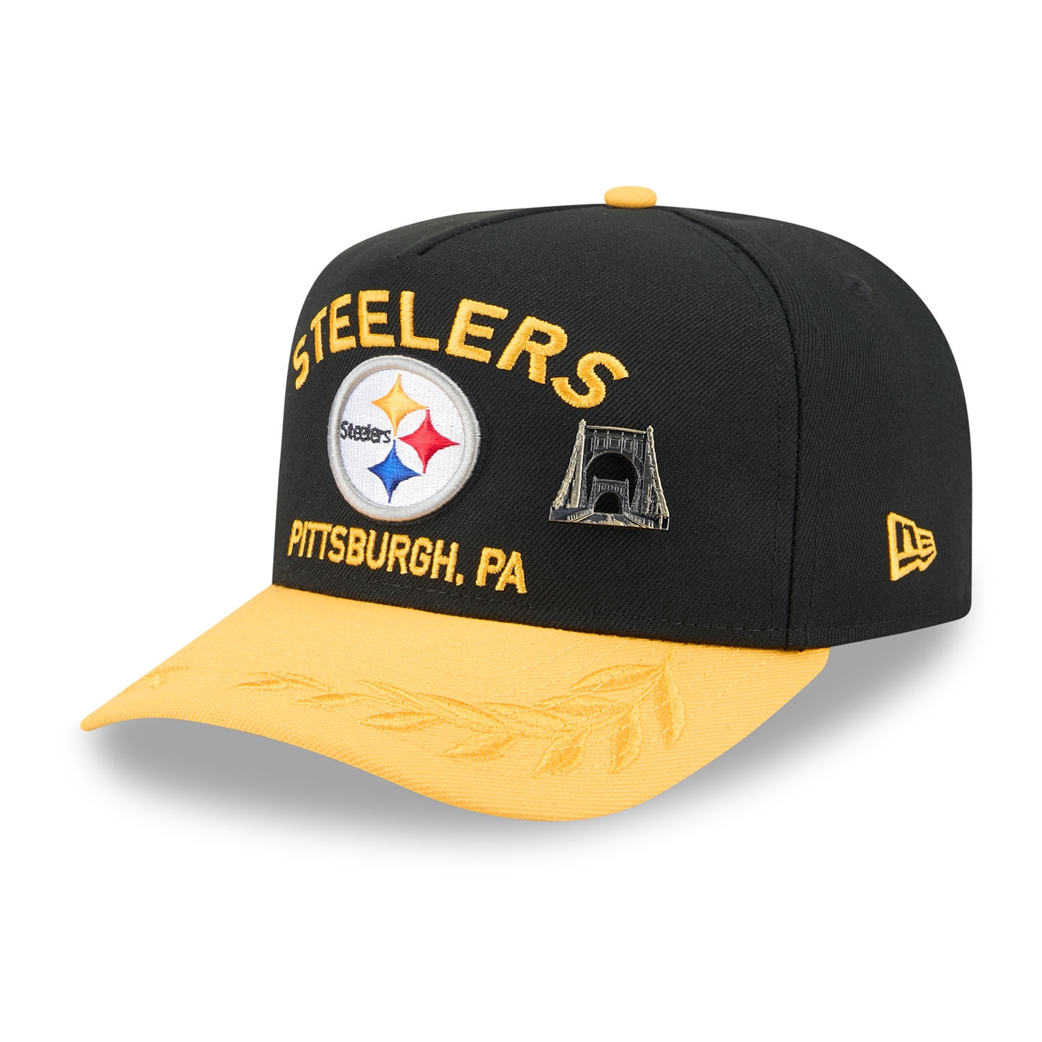 Pittsburgh Steelers 2025 NFL Draft New Era 59FIFTY A-Frame Fitted Cap Schwarz