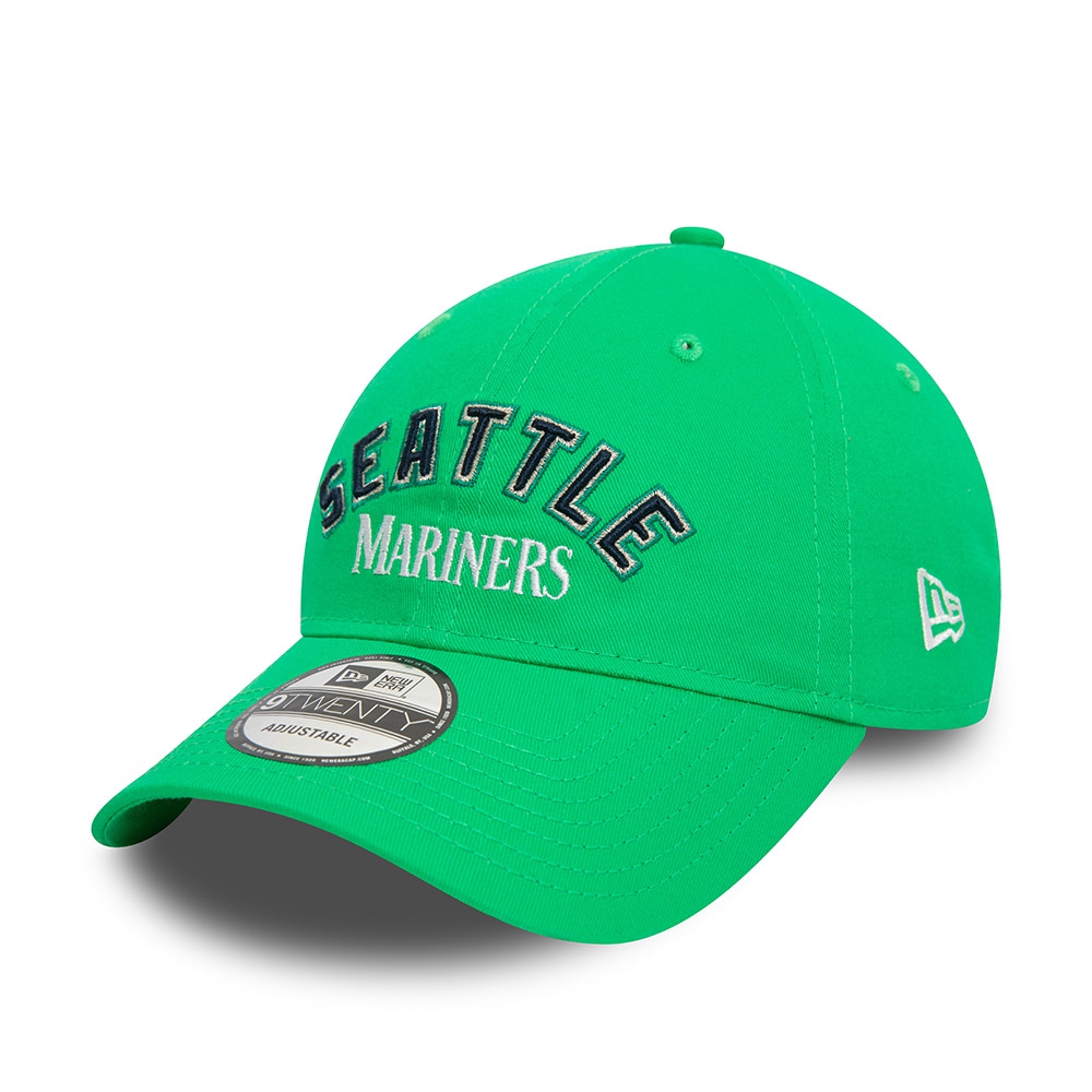 Seattle Mariners Wordmark New Era 9TWENTY Adjustable MLB Cap Grün