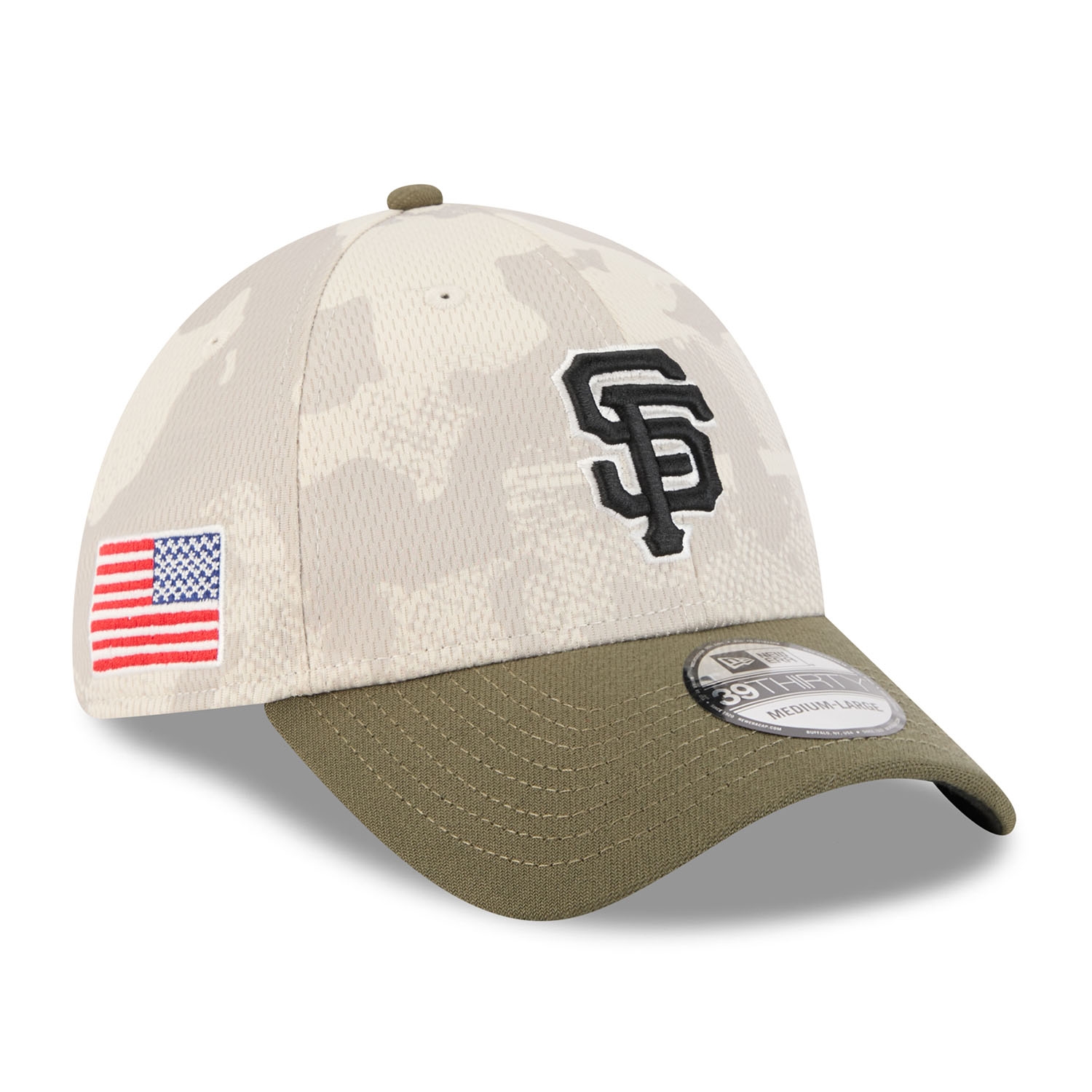 San Francisco Giants 2025 MLB Armed Forces New Era 39THIRTY Flex Cap