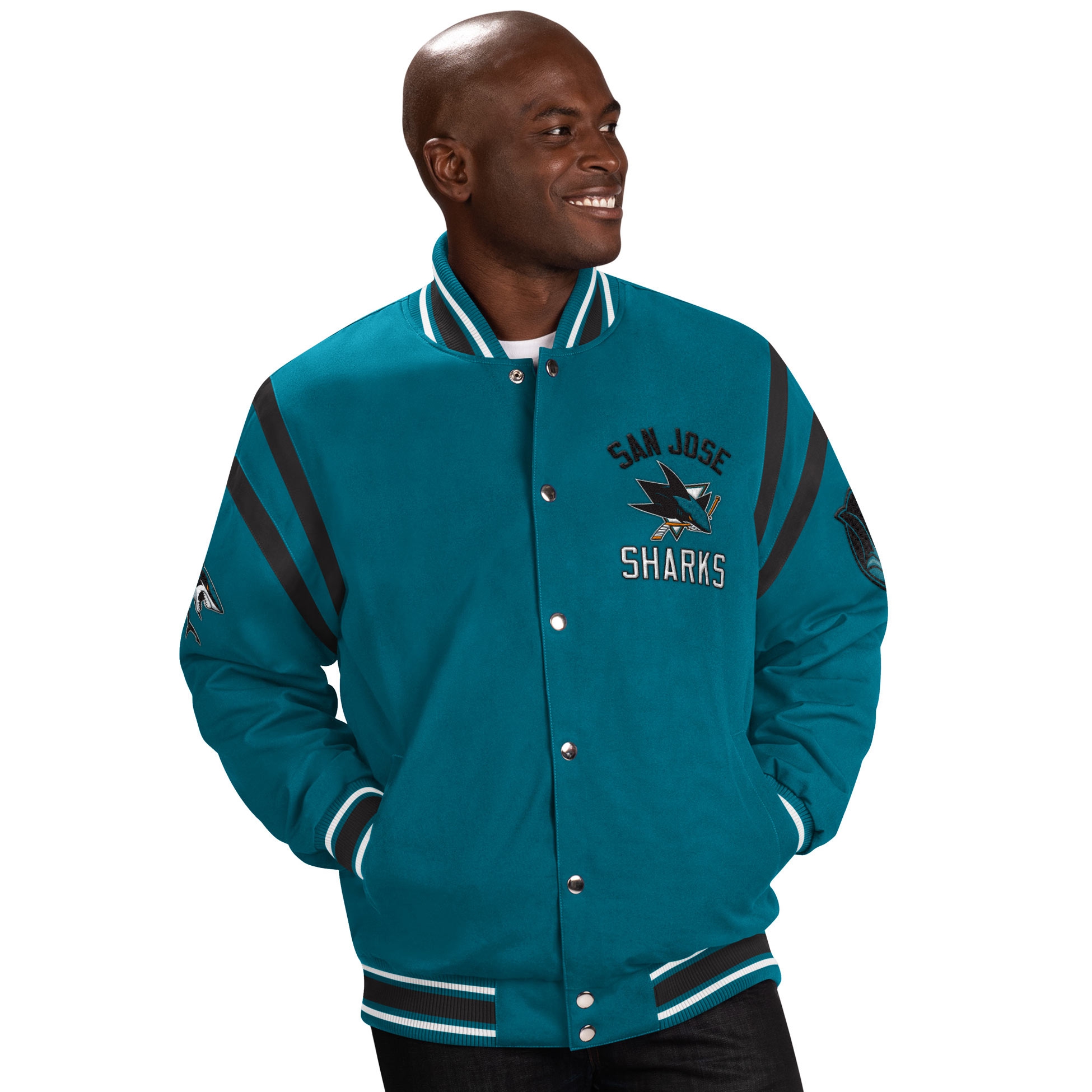 San Jose Sharks G-III Tailback NHL Varsity Jacket Teal