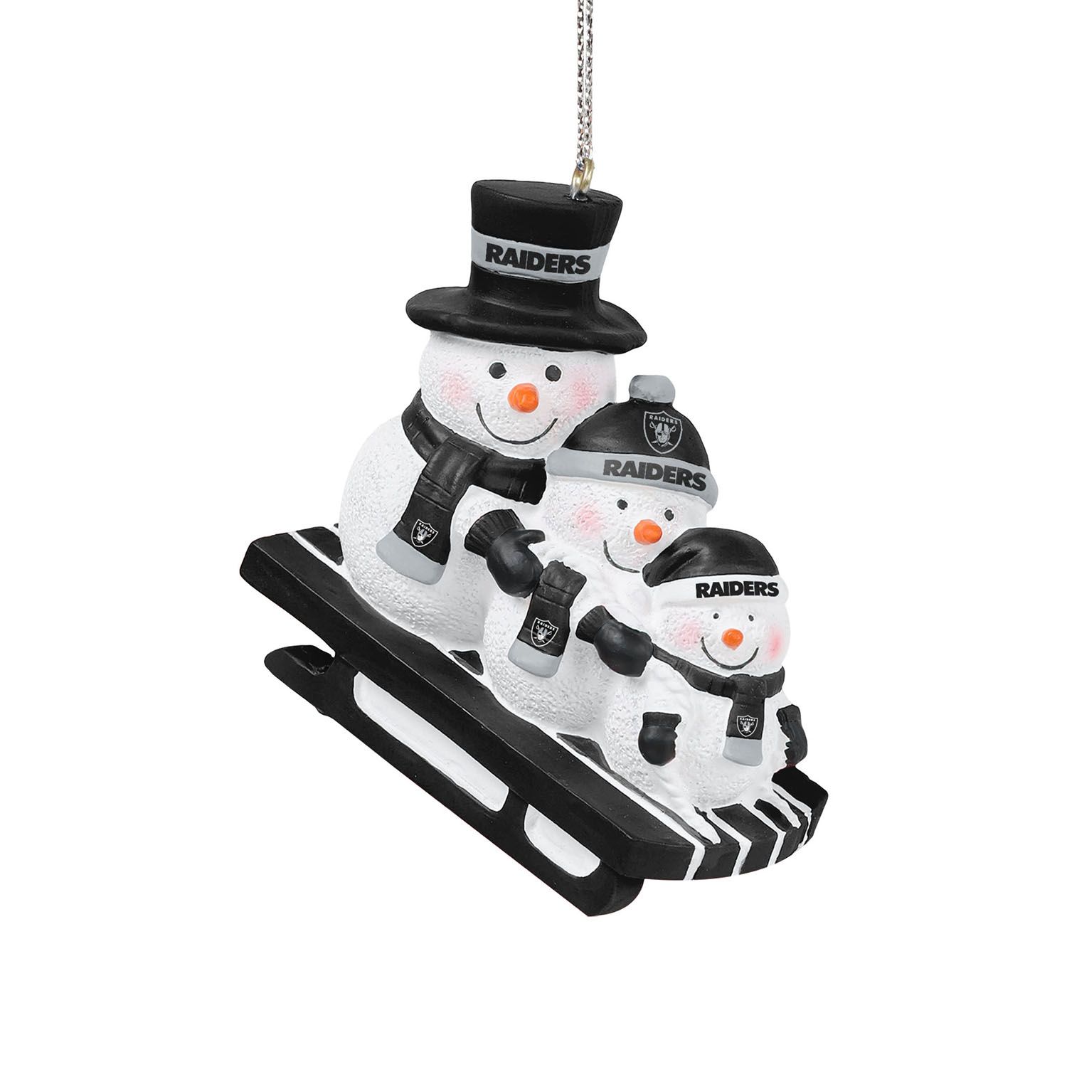 Las Vegas Raiders NFL Sledding Snowmen Weihnachtsanhänger