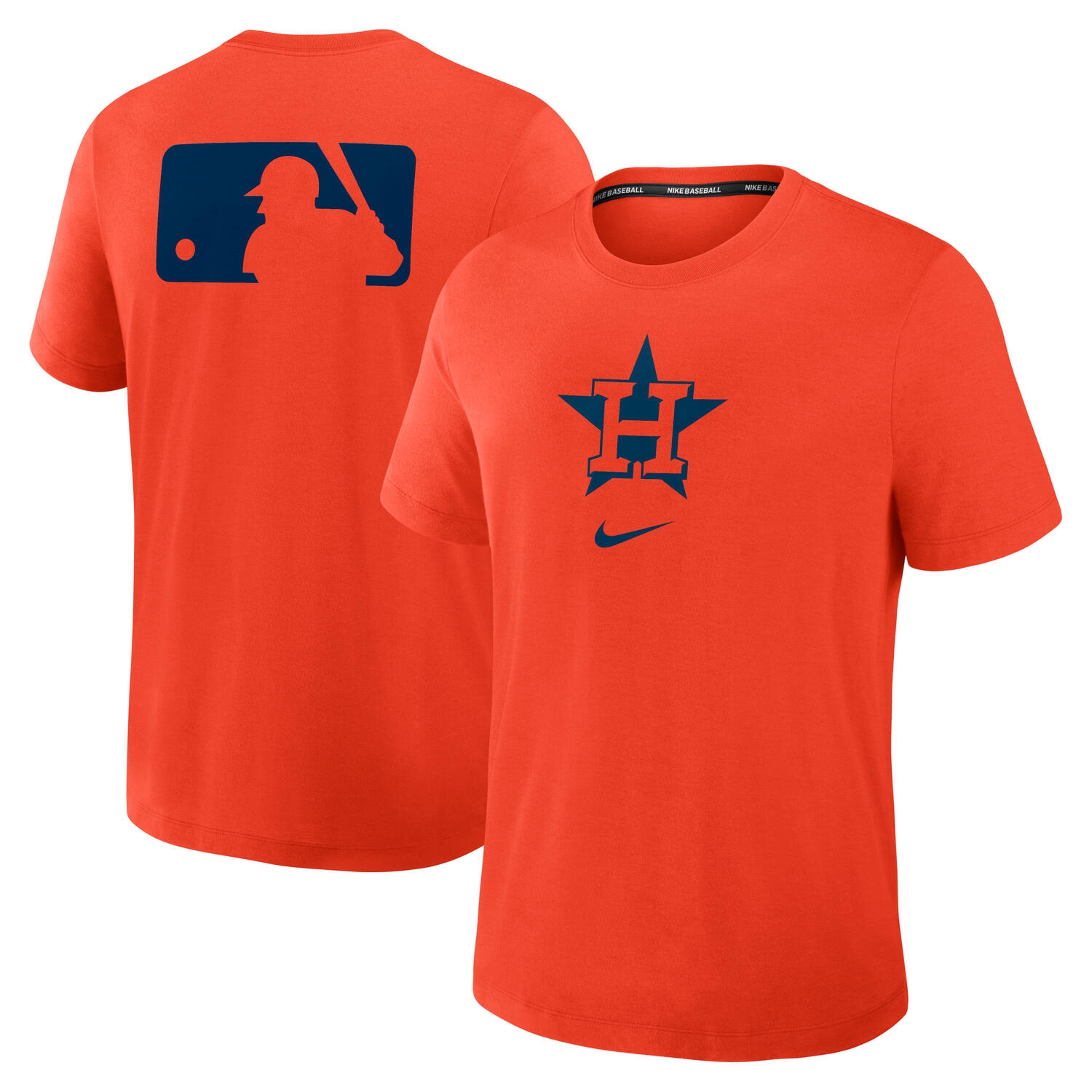 Houston Astros Early Work 2025 MLB Authentic Nike Tri-Blend T-Shirt Orange