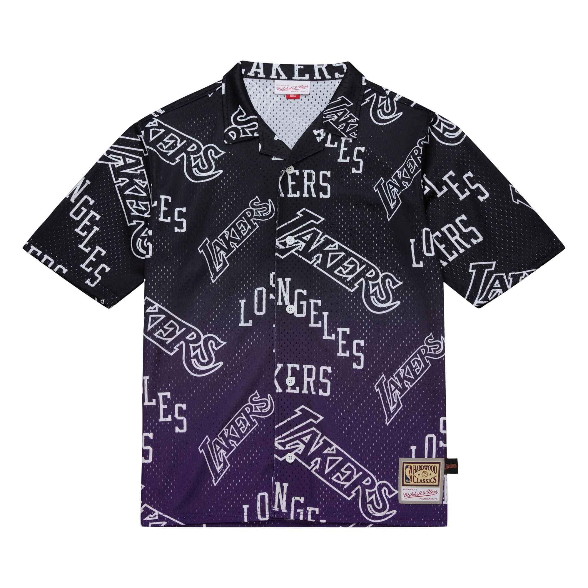 Los Angeles Lakers Mitchell & Ness Destination Leisure Button Up NBA Shirt