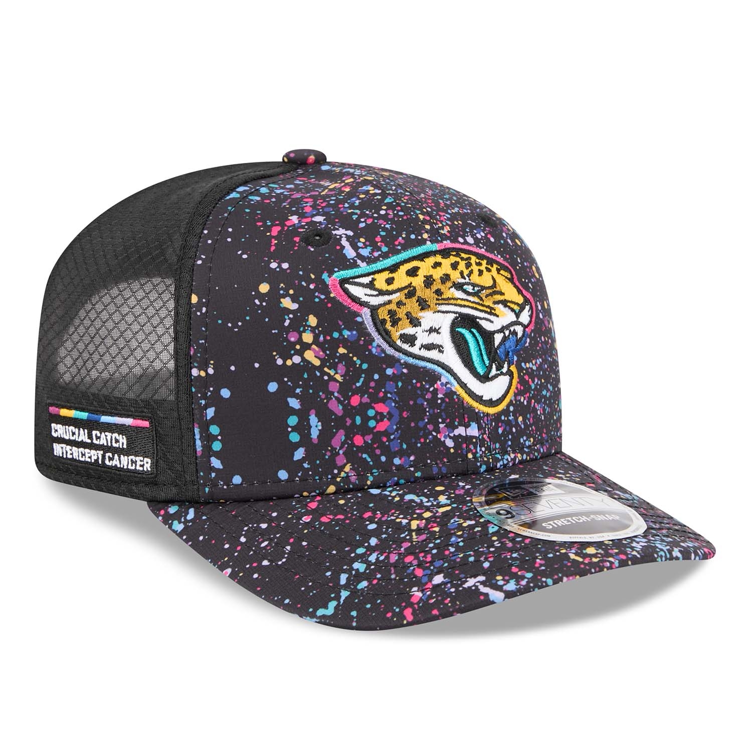 Jacksonville Jaguars 2025 NFL Crucial Catch 9SEVENTY Stretch-Snap Trucker Cap