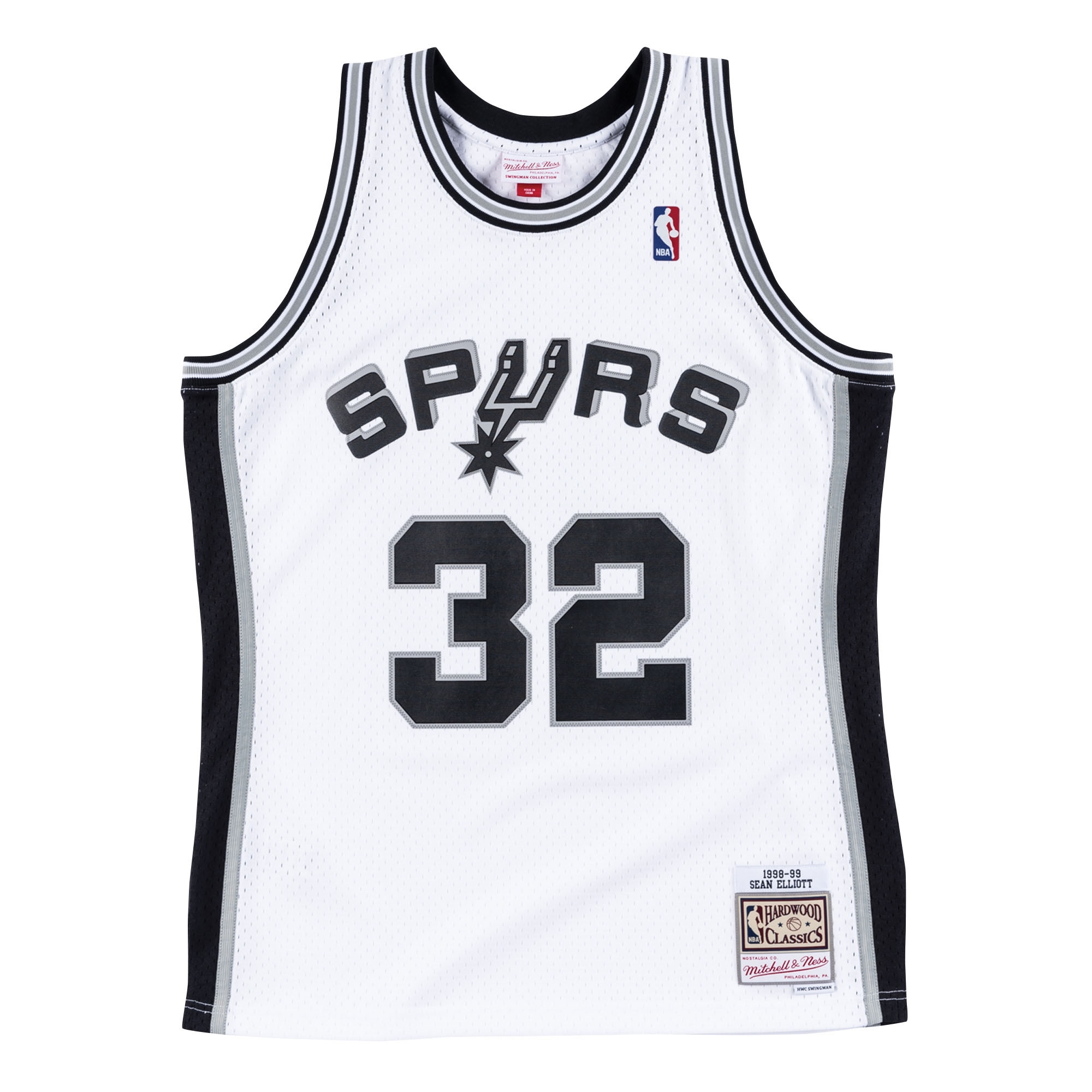 Sean Elliott #32 San Antonio Spurs 1998-99 Mitchell & Ness Swingman NBA Trikot Weiß
