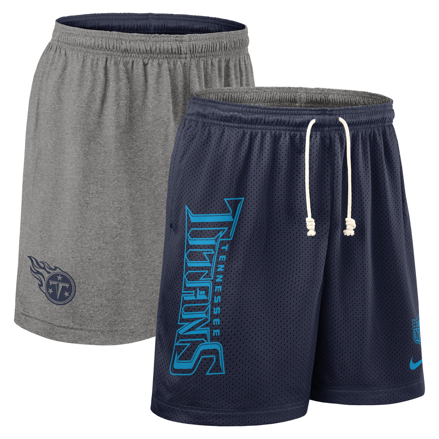Tennessee Titans 2025 NFL Sideline Reversible Mesh Nike Dri-FIT Shorts Navy