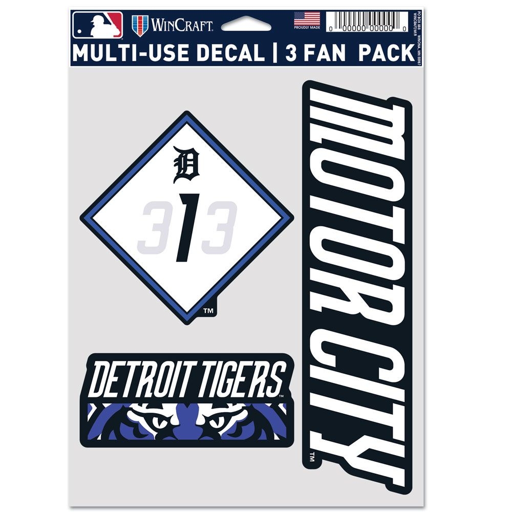 Detroit Tigers City Connect Multi-Use MLB Aufkleber-Set (3 Stk.)