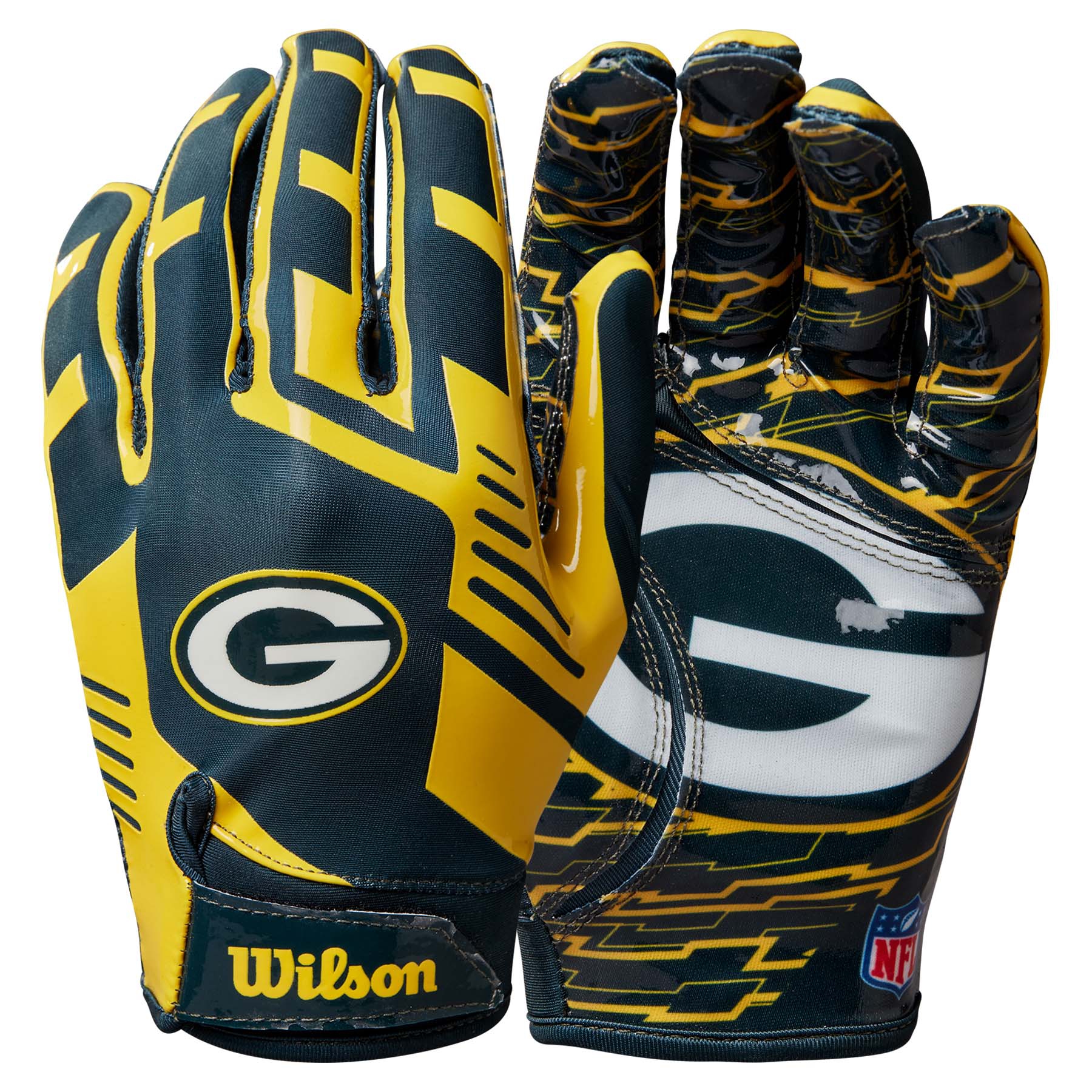 Green Bay Packers Wilson Stretch-Fit NFL Receivers Handschuhe