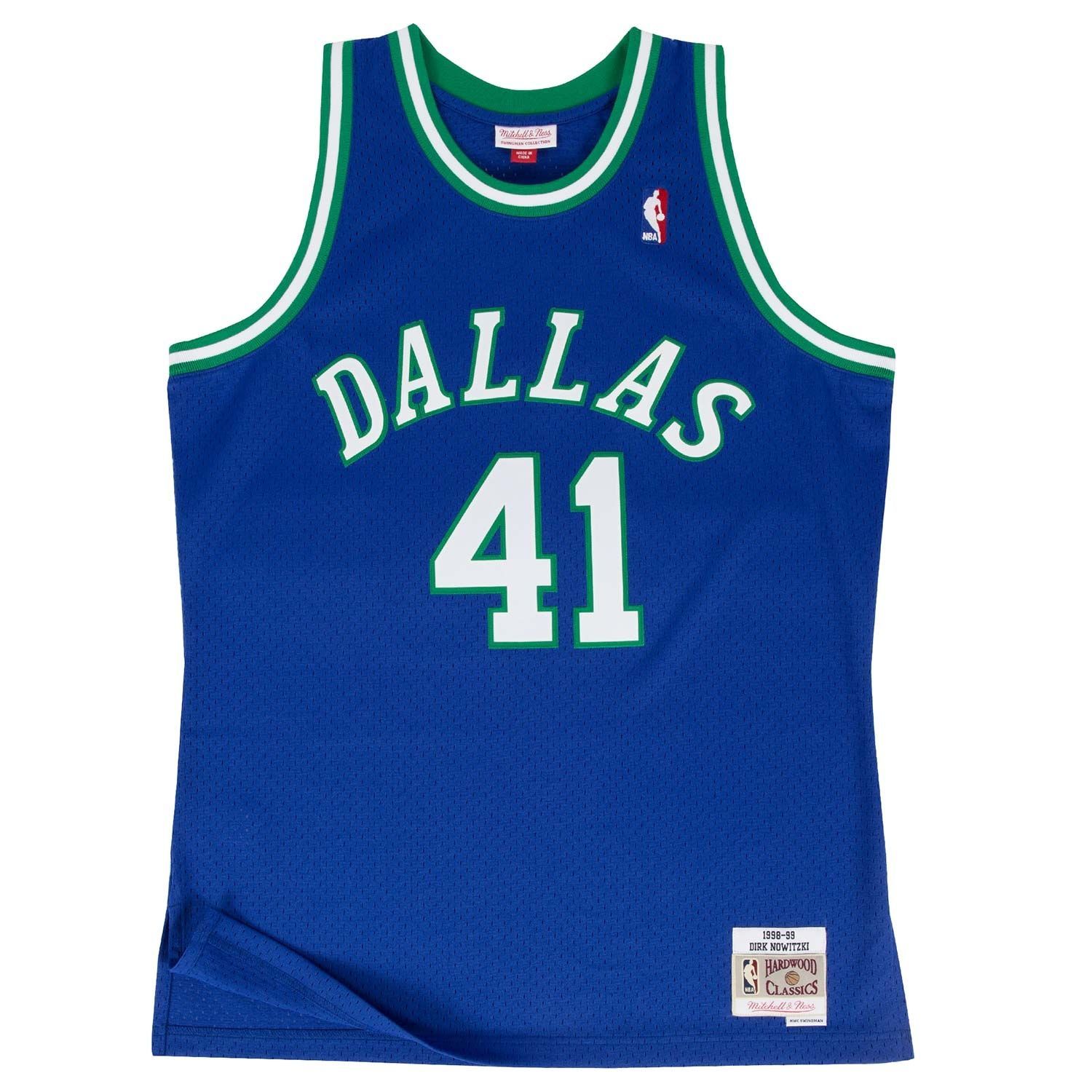 Dirk Nowitzki #41 Dallas Mavericks 1998-99 Swingman NBA Trikot Blau