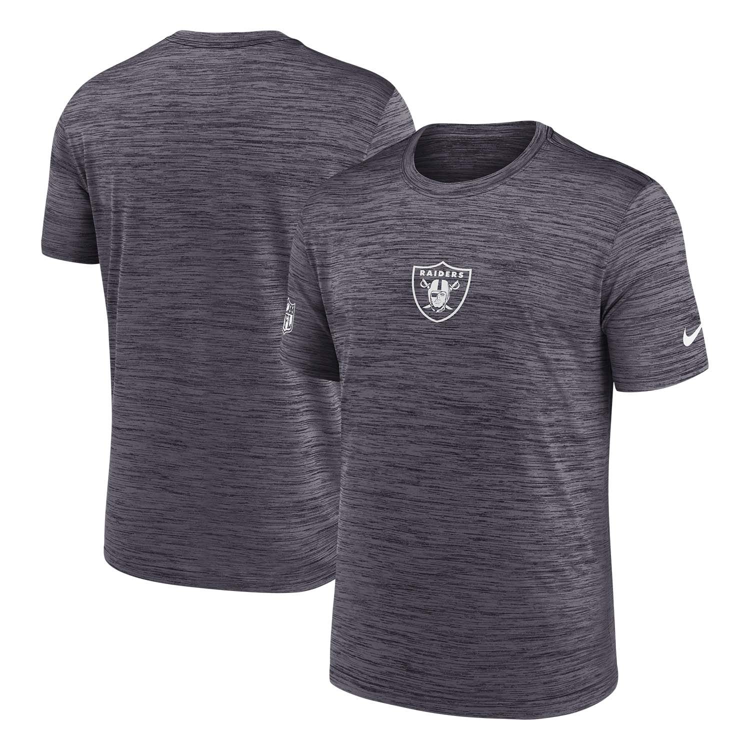 Las Vegas Raiders 2025 NFL Sideline Nike Velocity Performance T-Shirt Grau