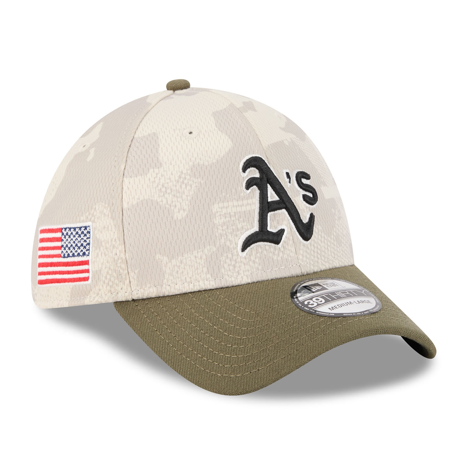 Athletics 2025 MLB Armed Forces New Era 39THIRTY Flex Cap