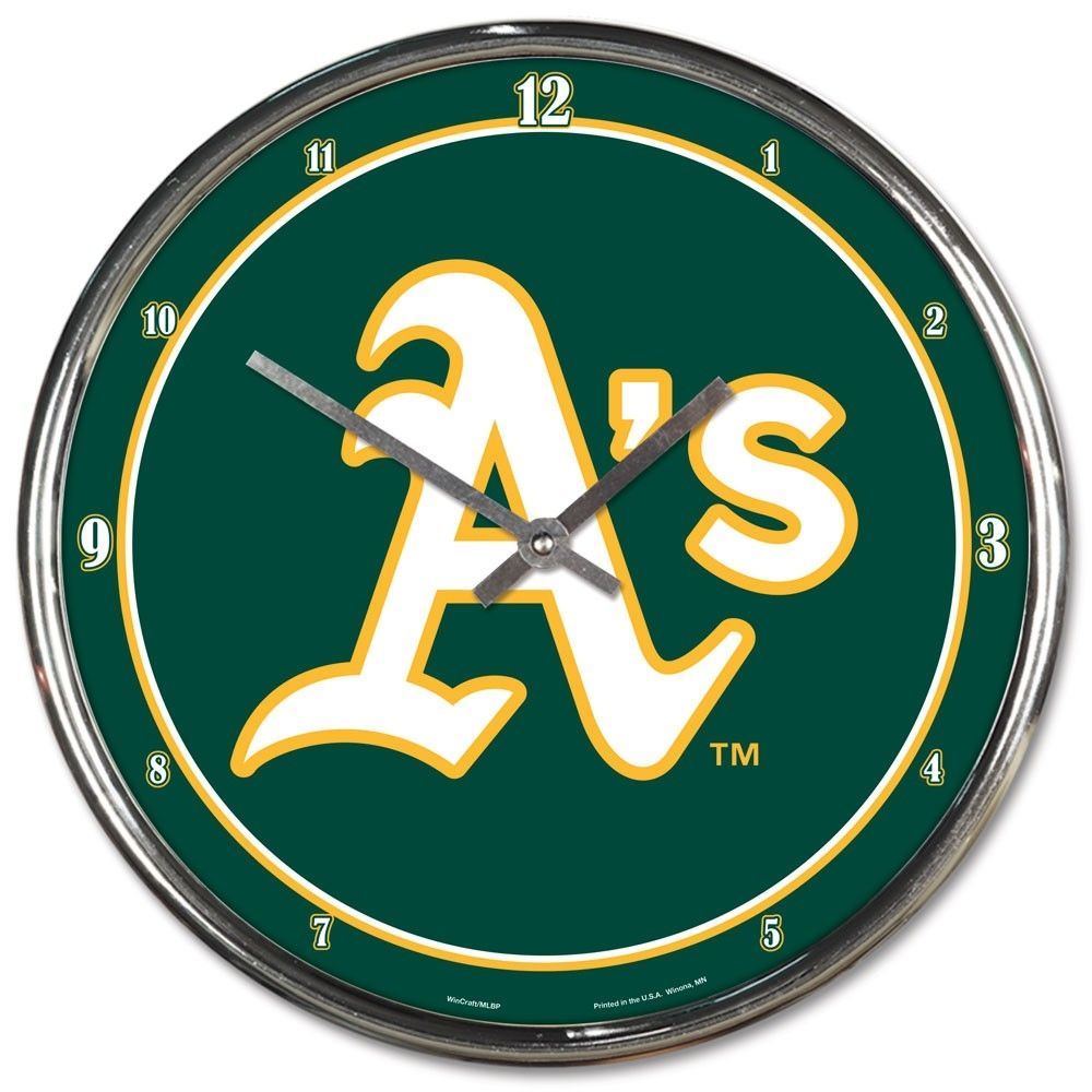 Oakland Athletics Chrome MLB Wall Clock