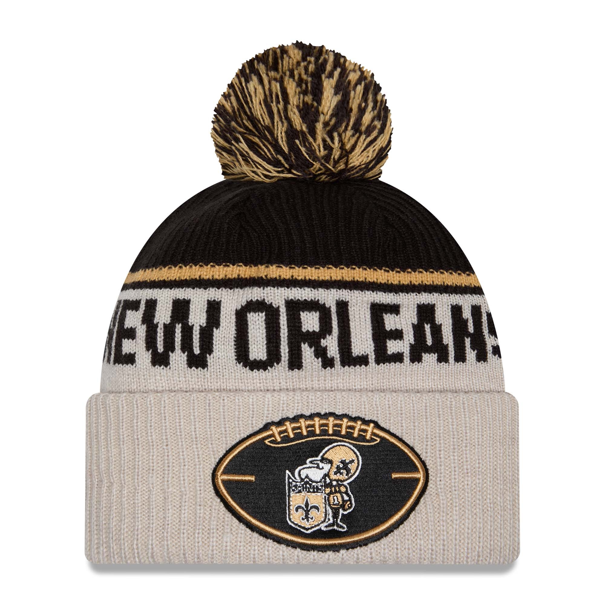 New Orleans Saints Historic 2024 NFL Sideline New Era Sport Knit Wintermütze