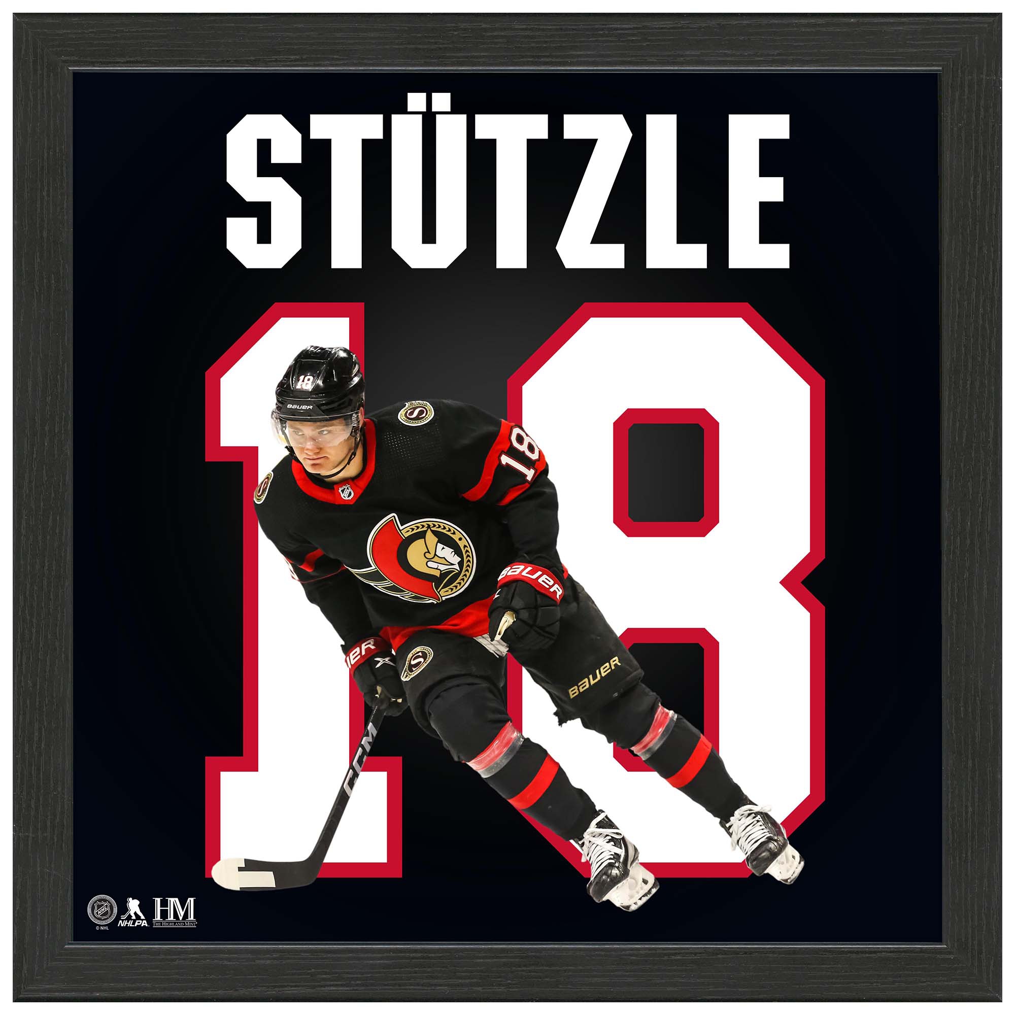 Tim Stützle #18 Ottawa Senators Impact Jersey Gerahmtes NHL Bild