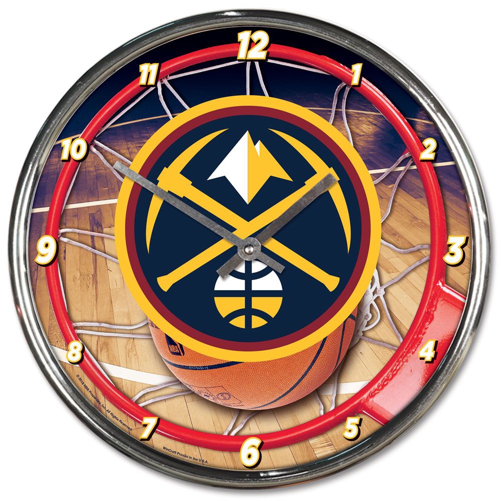 Denver Nuggets WinCraft Chrome NBA Wall Clock