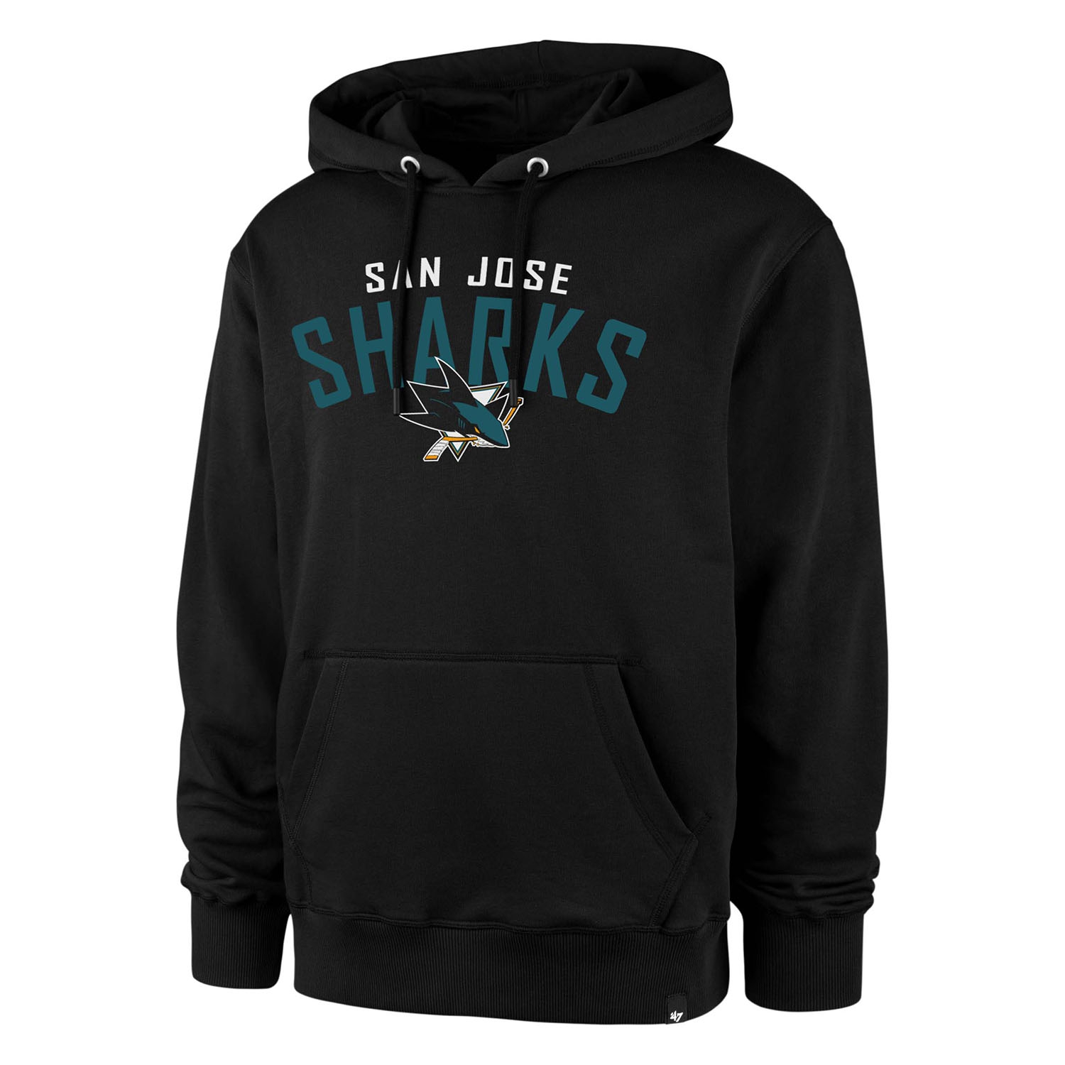 San Jose Sharks Team Wordmark '47 Helix NHL Hoodie Black