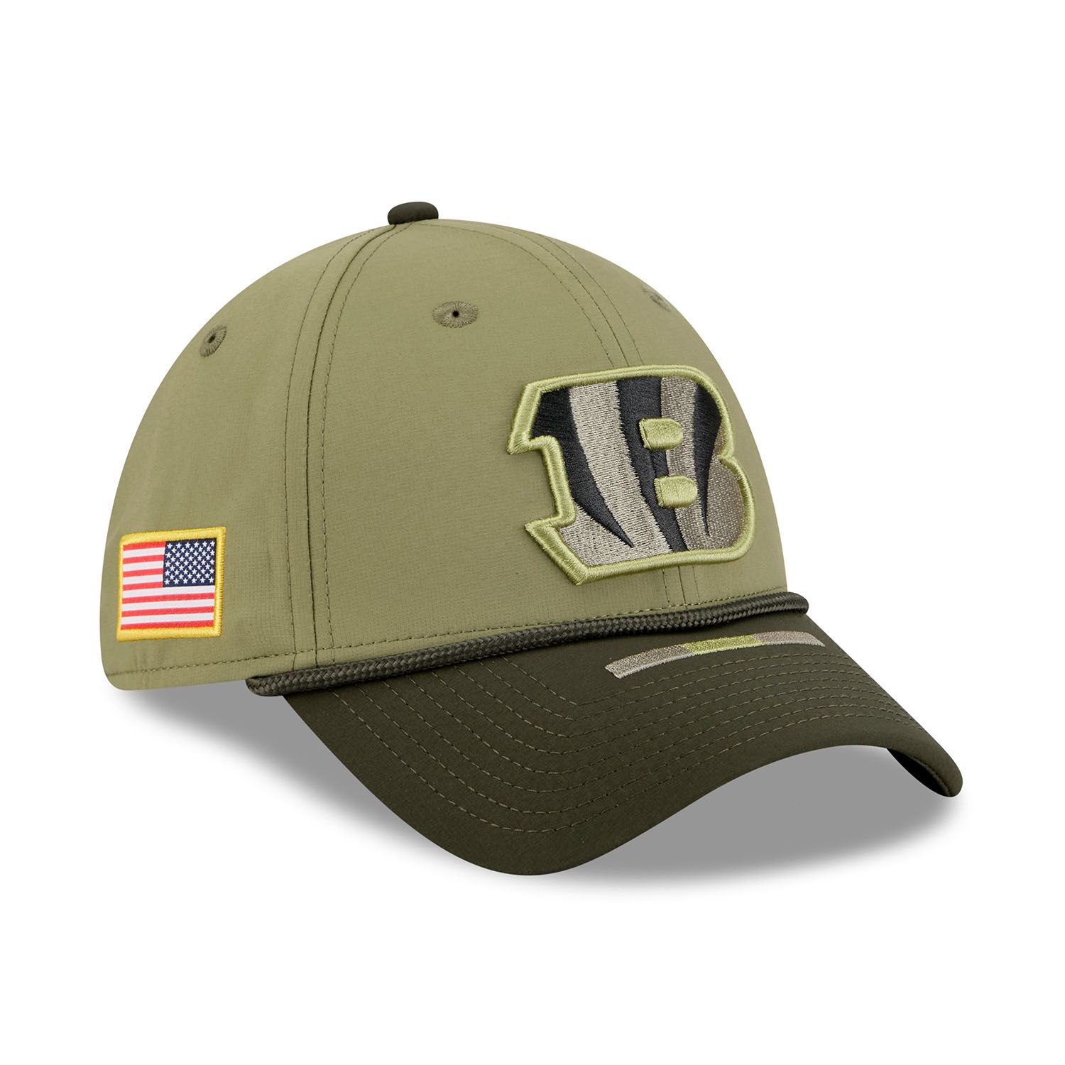 Cincinnati Bengals 2025 NFL Salute to Service 39THIRTY Flex Cap Oliv