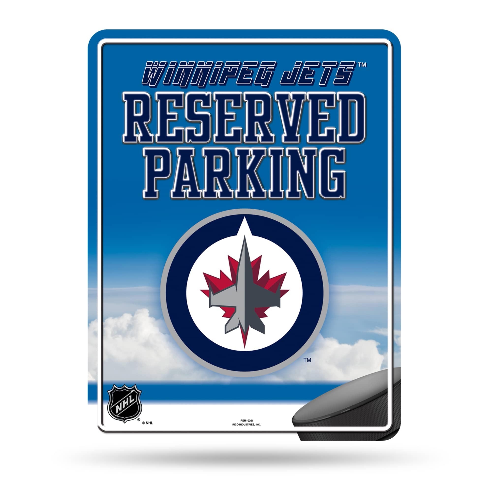 Winnipeg Jets Reserved Parking NHL Metal Sign