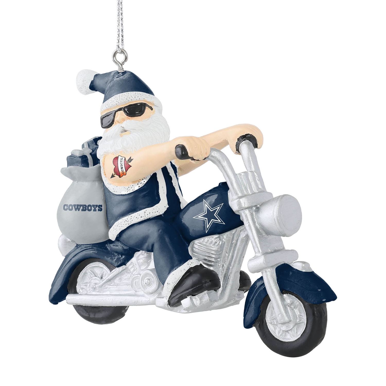 Dallas Cowboys NFL Santa on Motorcycle Weihnachtsanhänger