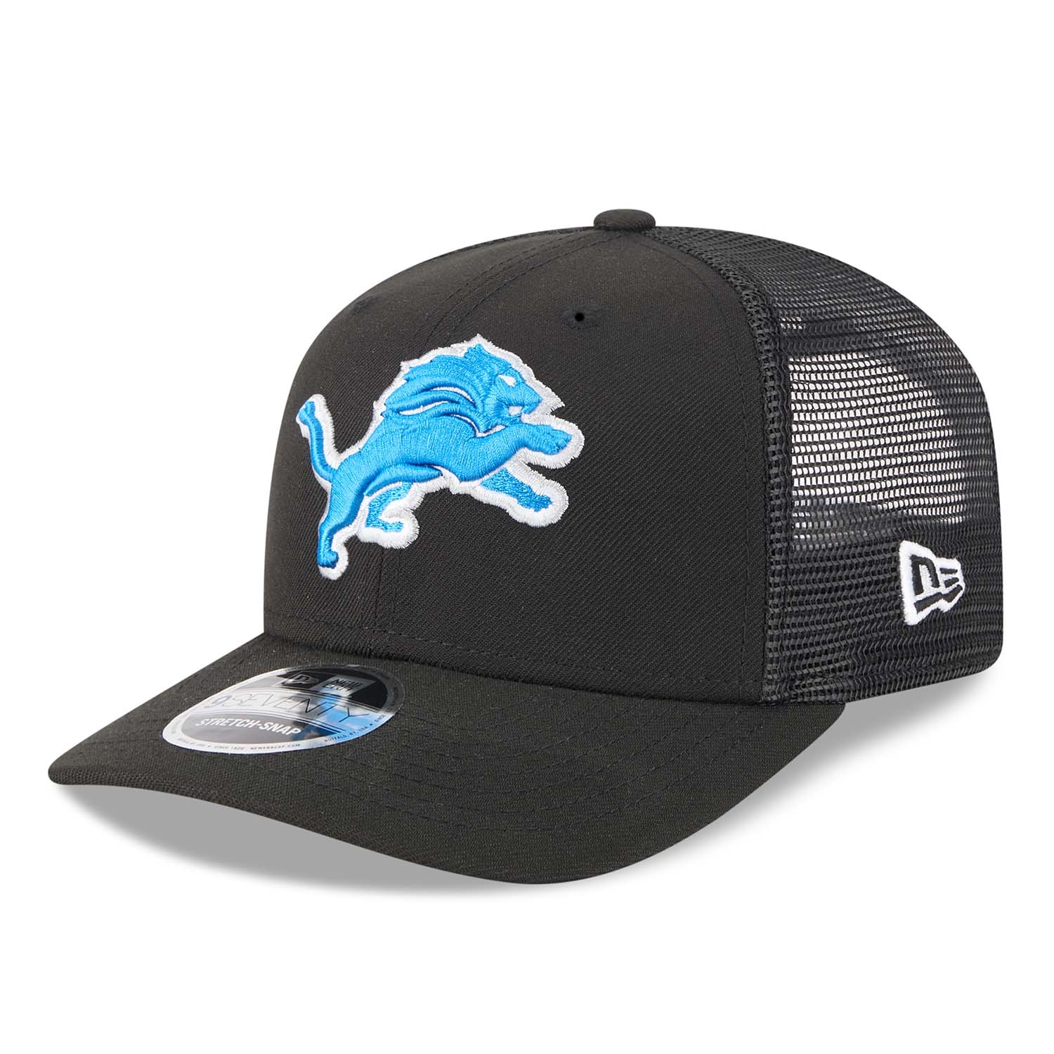 Detroit Lions New Era Stretch-Snap 9SEVENTY NFL Trucker Cap Schwarz
