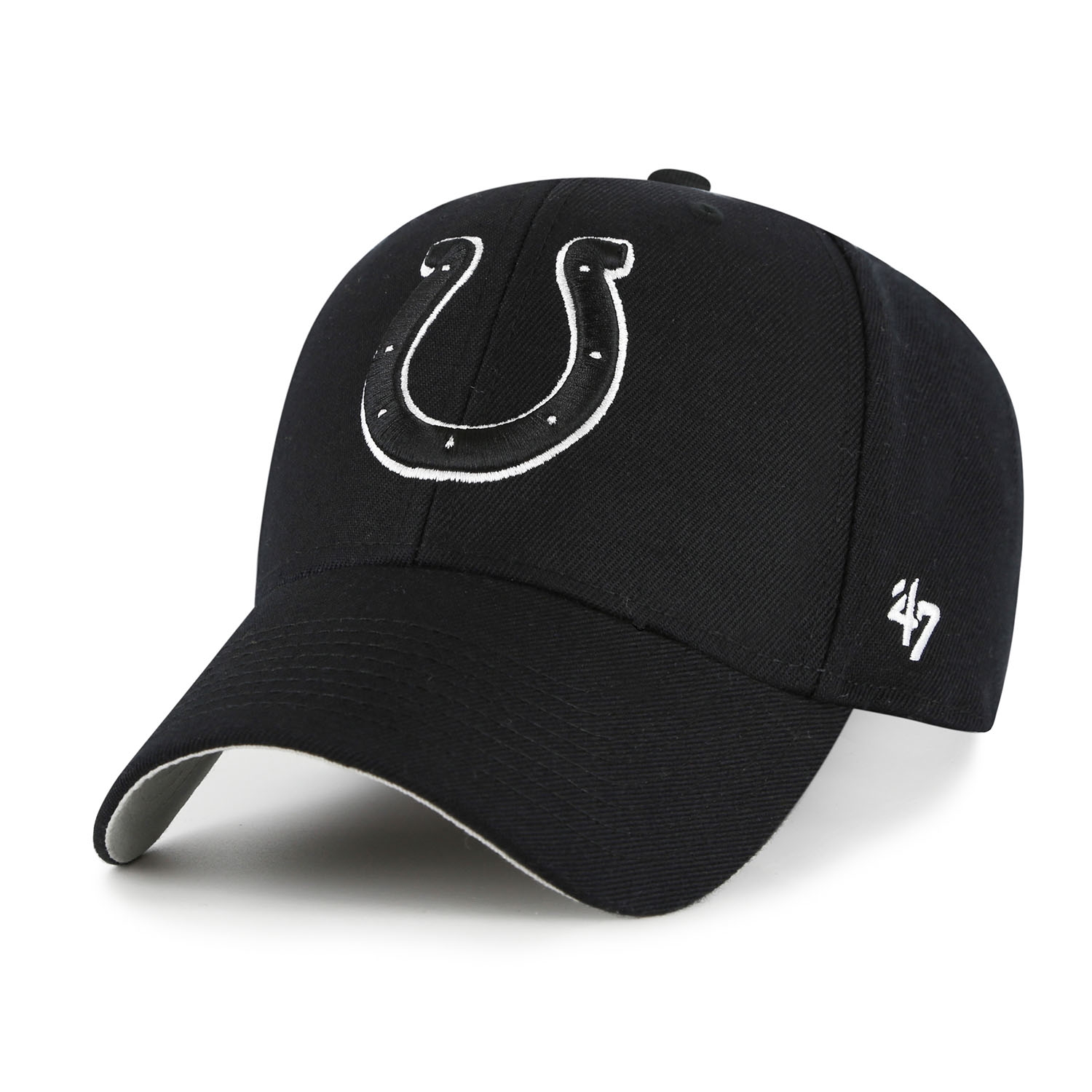 Indianapolis Colts Black & White '47 MVP Adjustable NFL Cap Schwarz