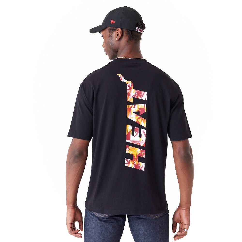 Miami Heat Logo Infill New Era Oversized NBA T-Shirt Schwarz