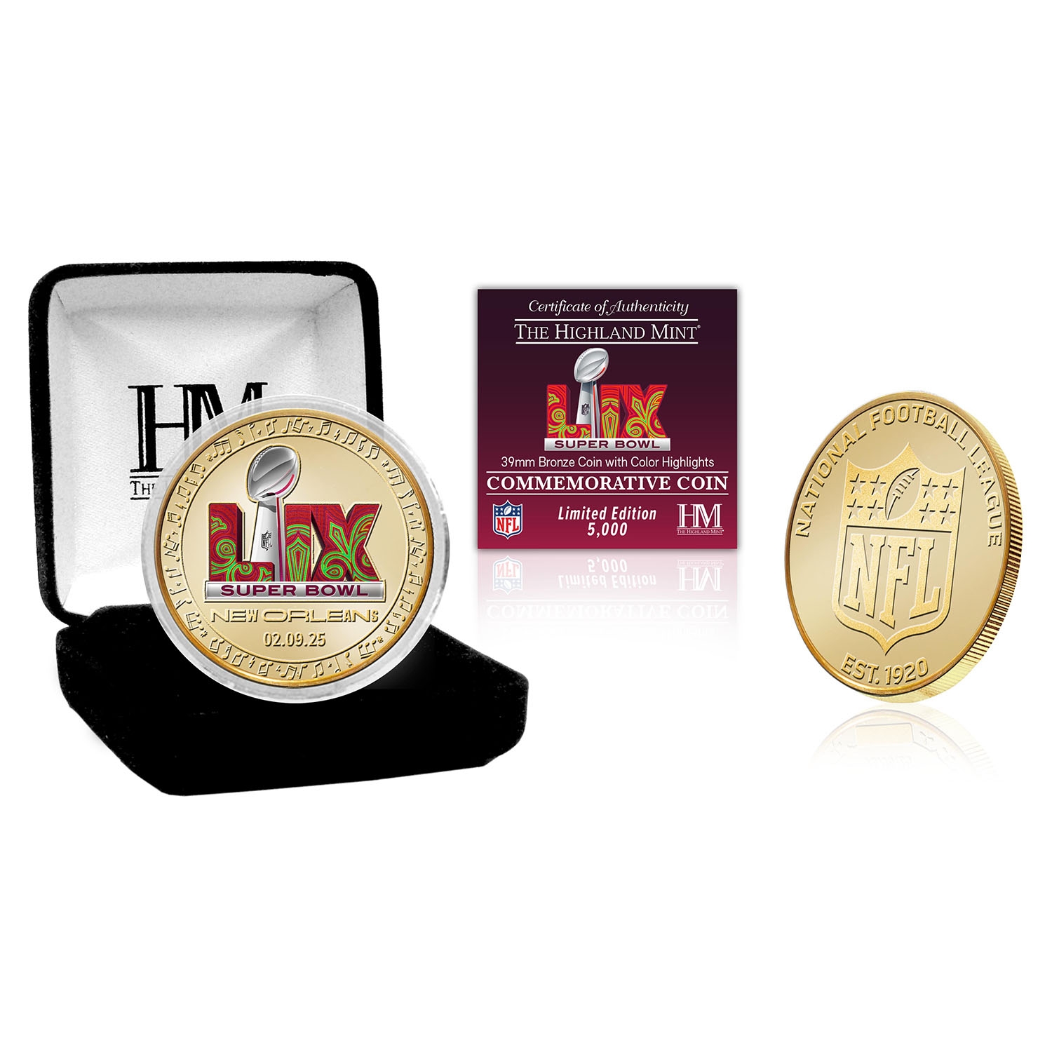 Super Bowl LIX New Orleans Bronze Color Gedenkmünze