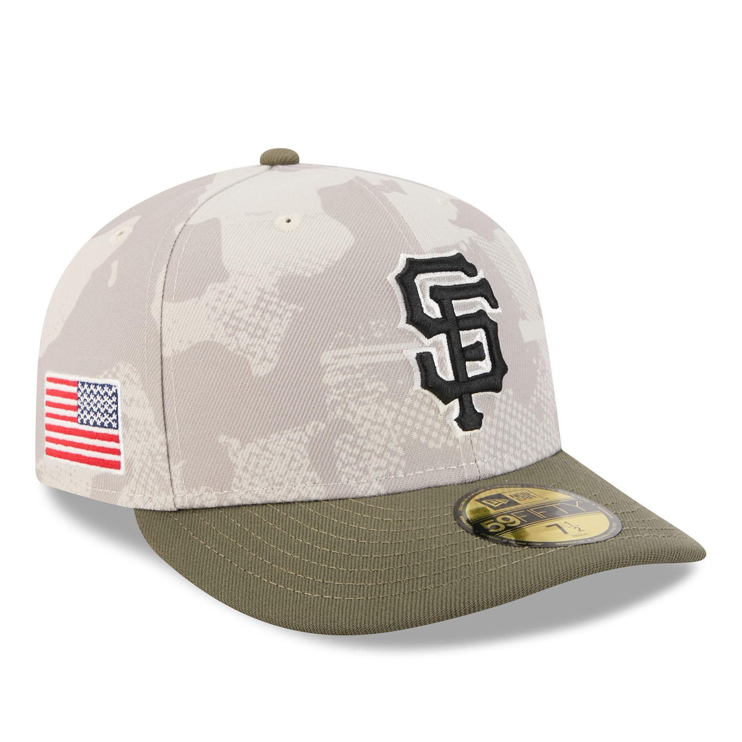 San Francisco Giants 2025 MLB Authentic Armed Forces Pre-Curved 59FIFTY Fitted Cap
